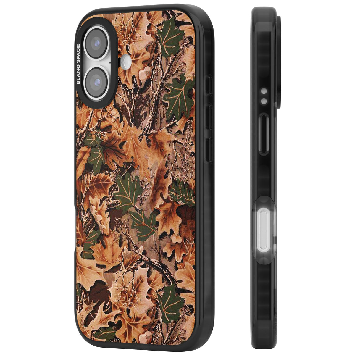 Leaves Camo iPhone 16 / iPhone 16 Plus / iPhone 17 Impact Black Phone Case side