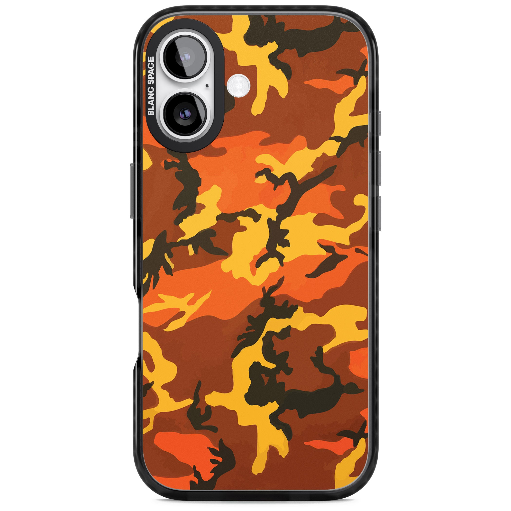 Orange Camo iPhone 17 Impact Black Phone Case
