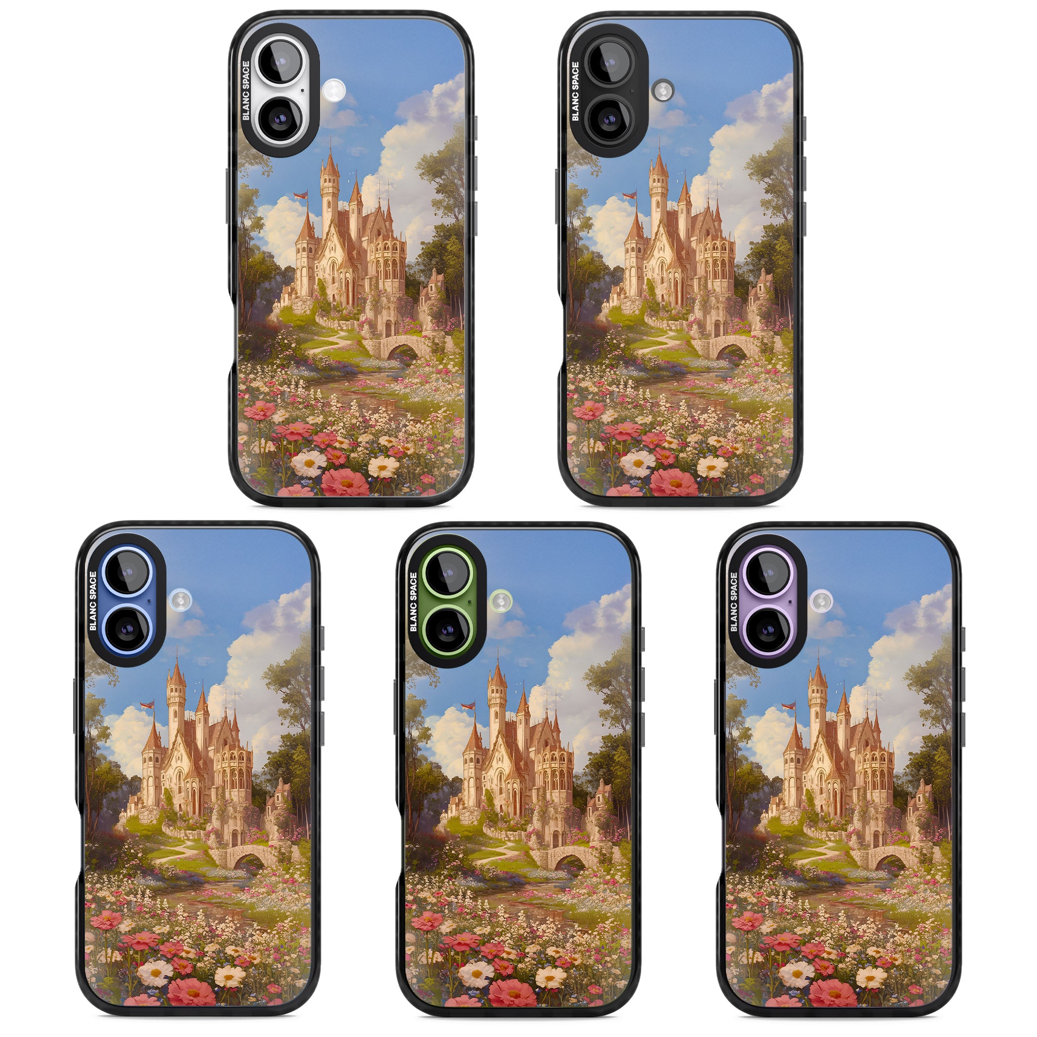 Castle Flower Fields iPhone 17 Impact Black Phone Case APT Impact Protection