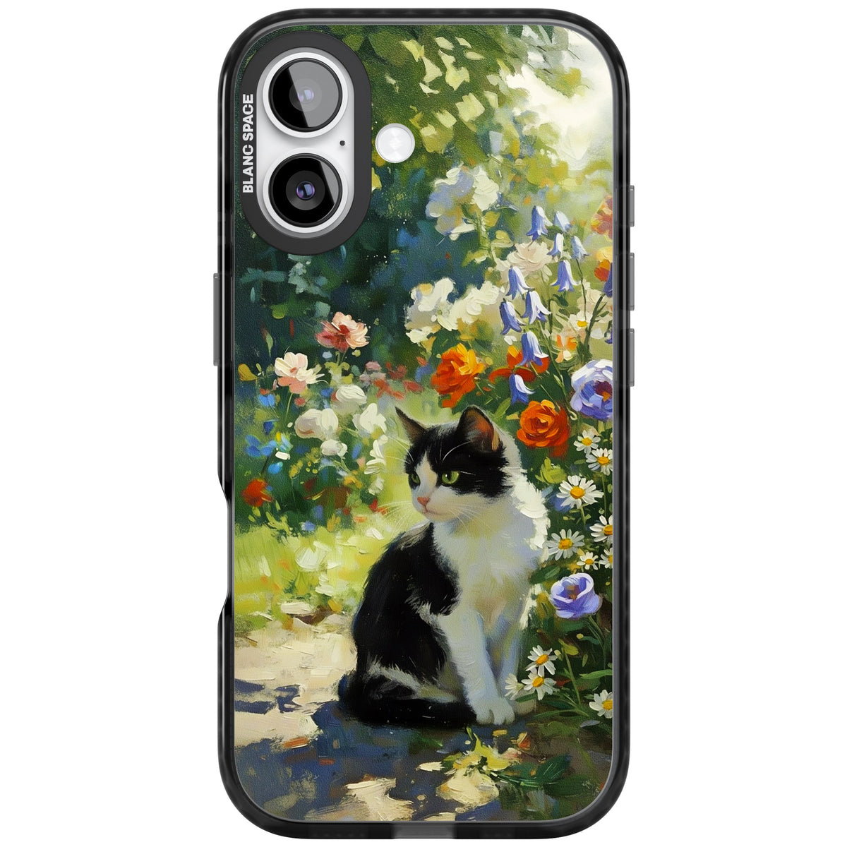 Cat In The Meadow iPhone 16 / iPhone 16 Plus / iPhone 17 Impact Black Phone Case front