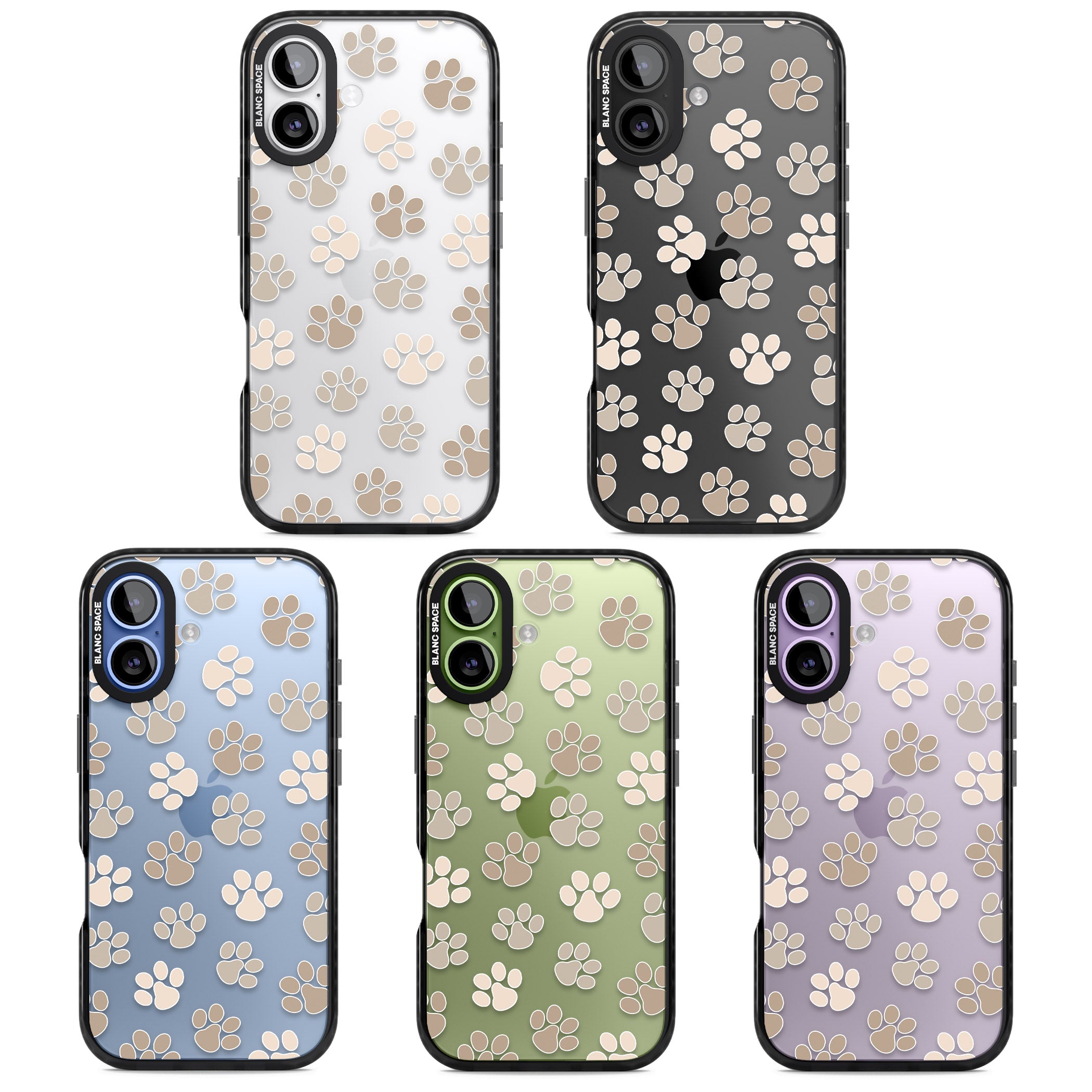 Paw Prints iPhone 17 Impact Black Phone Case APT Impact Protection