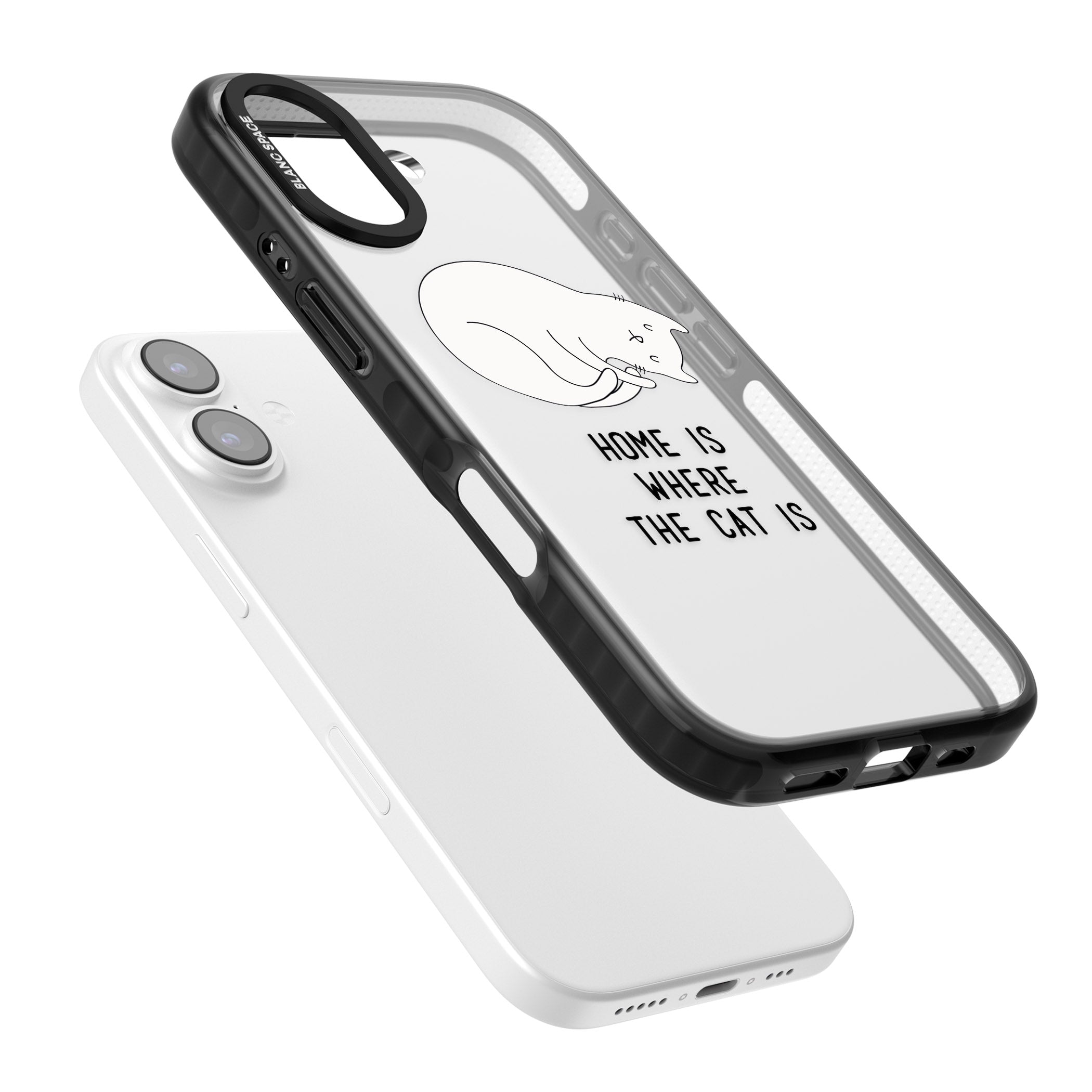 Home Is Where The Cat Is iPhone 17 Impact Black Phone Case Colours