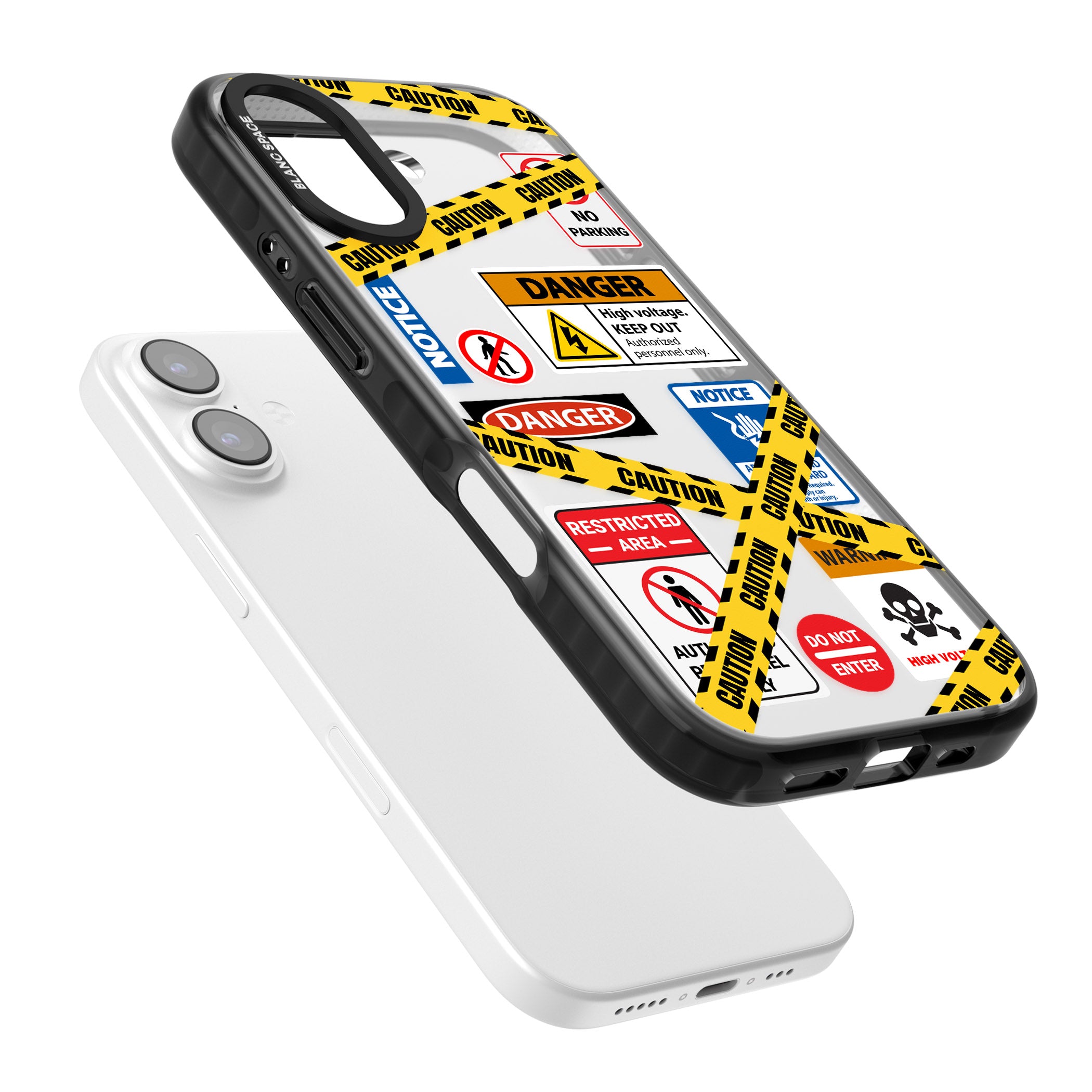 Caution Sign iPhone 17 Impact Black Phone Case Colours