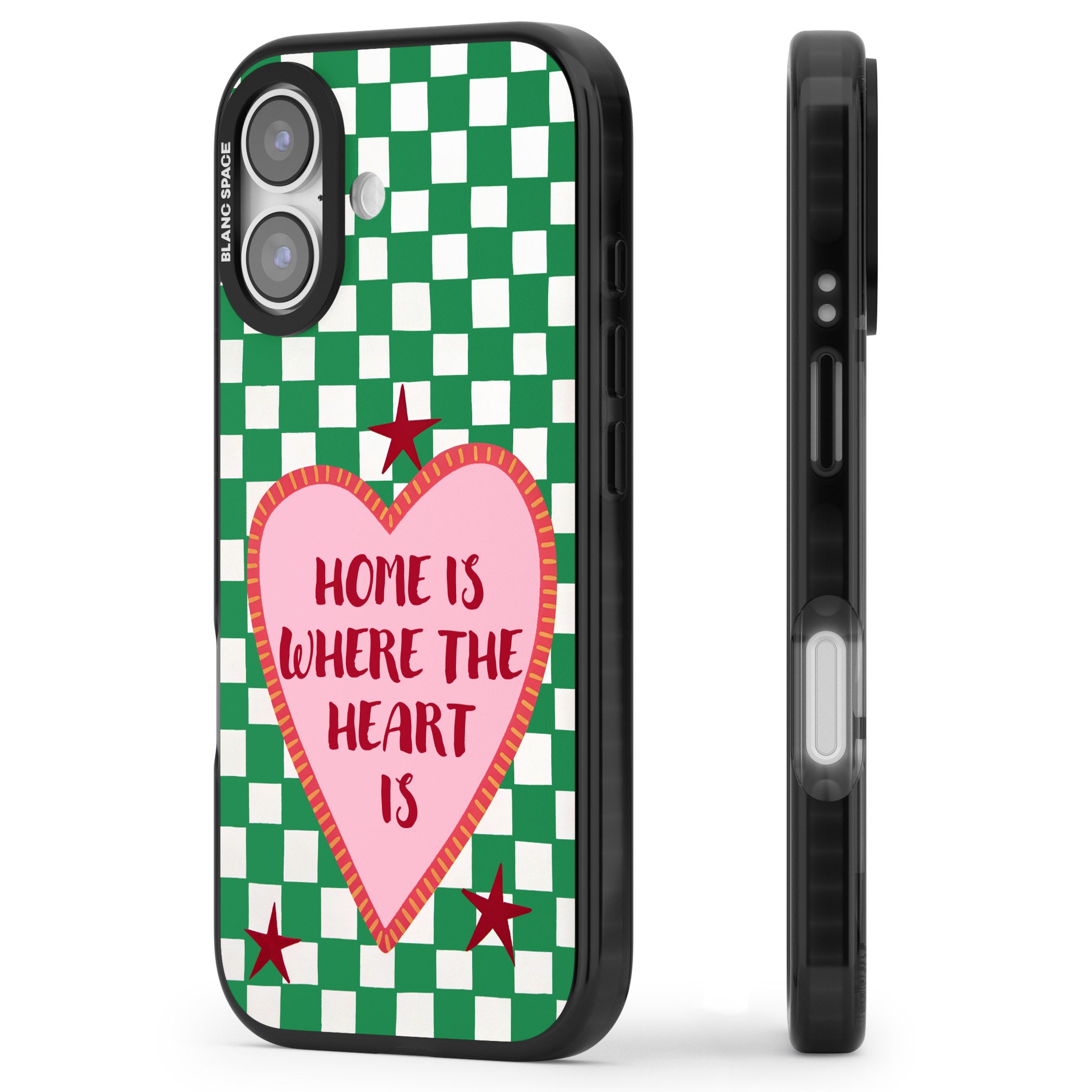 Home Is Where The Heart Is iPhone 17 Impact Black Phone Case Side Profile