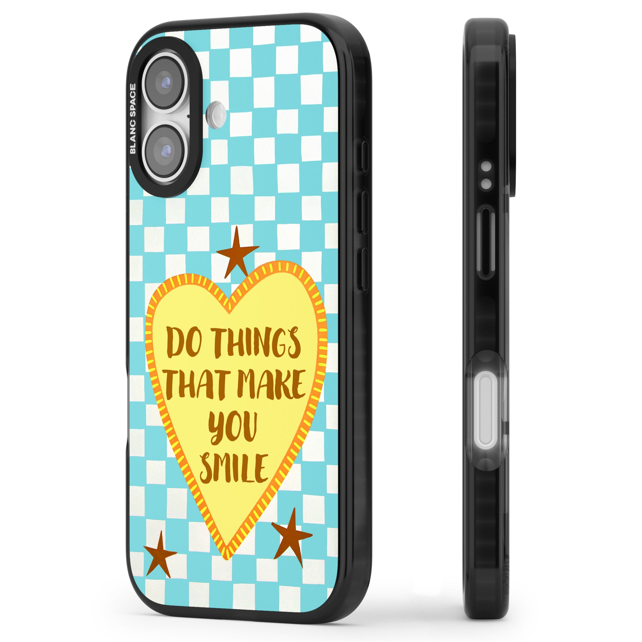 Do Things That Make You Smile iPhone 17 Impact Black Phone Case Side Profile
