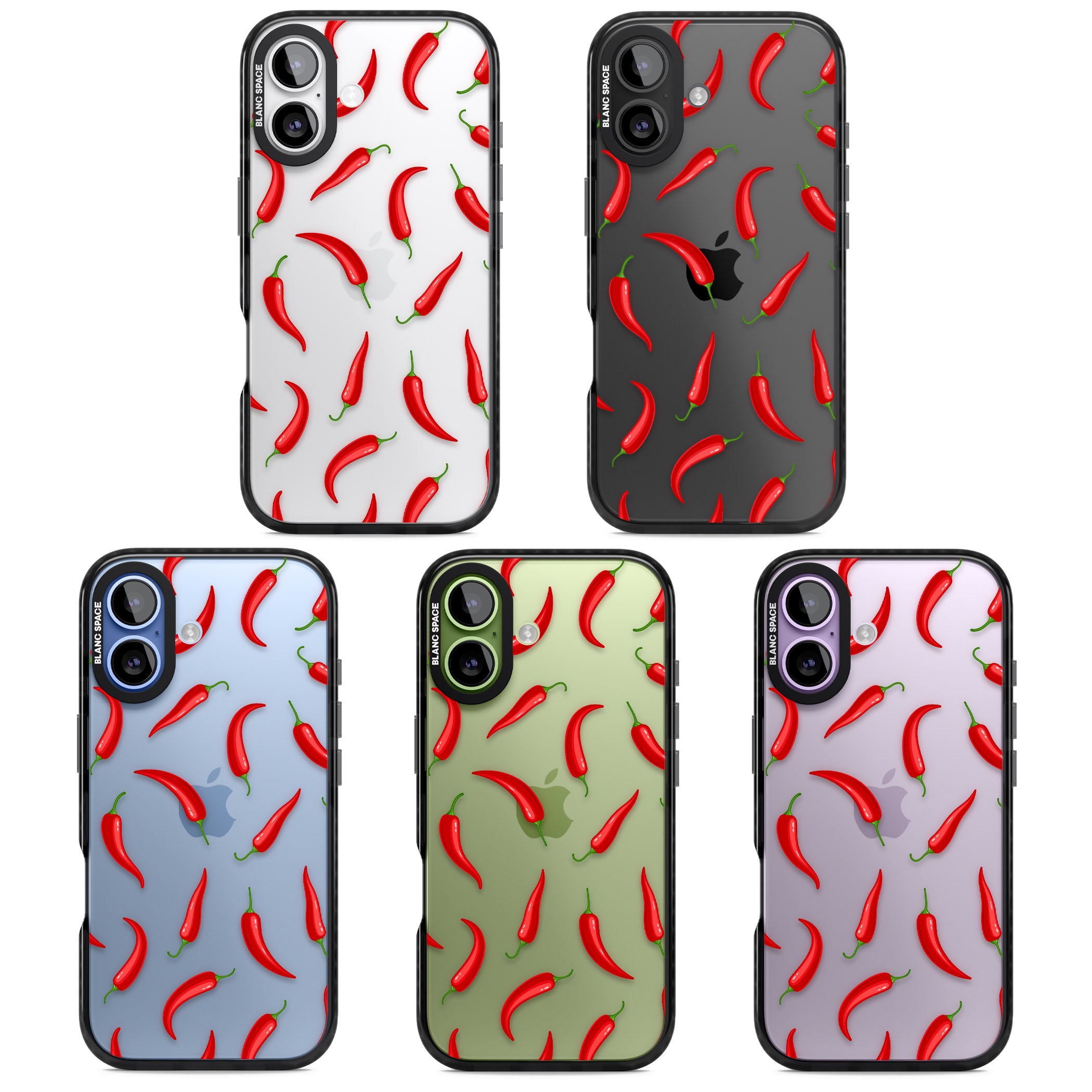Chilli Pattern iPhone 17 Impact Black Phone Case APT Impact Protection