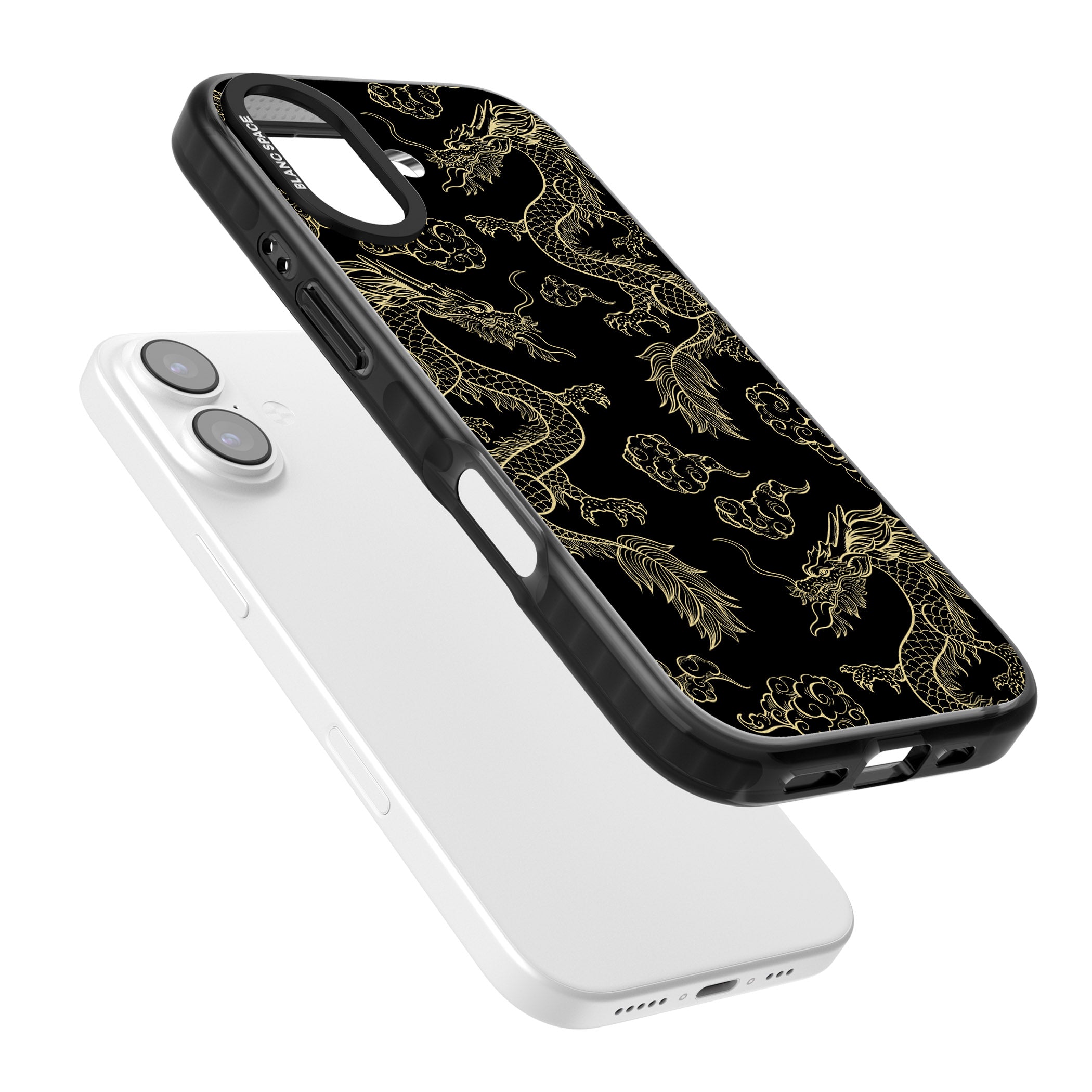 Black And Gold Dragon Pattern iPhone 17 Impact Black Phone Case Colours