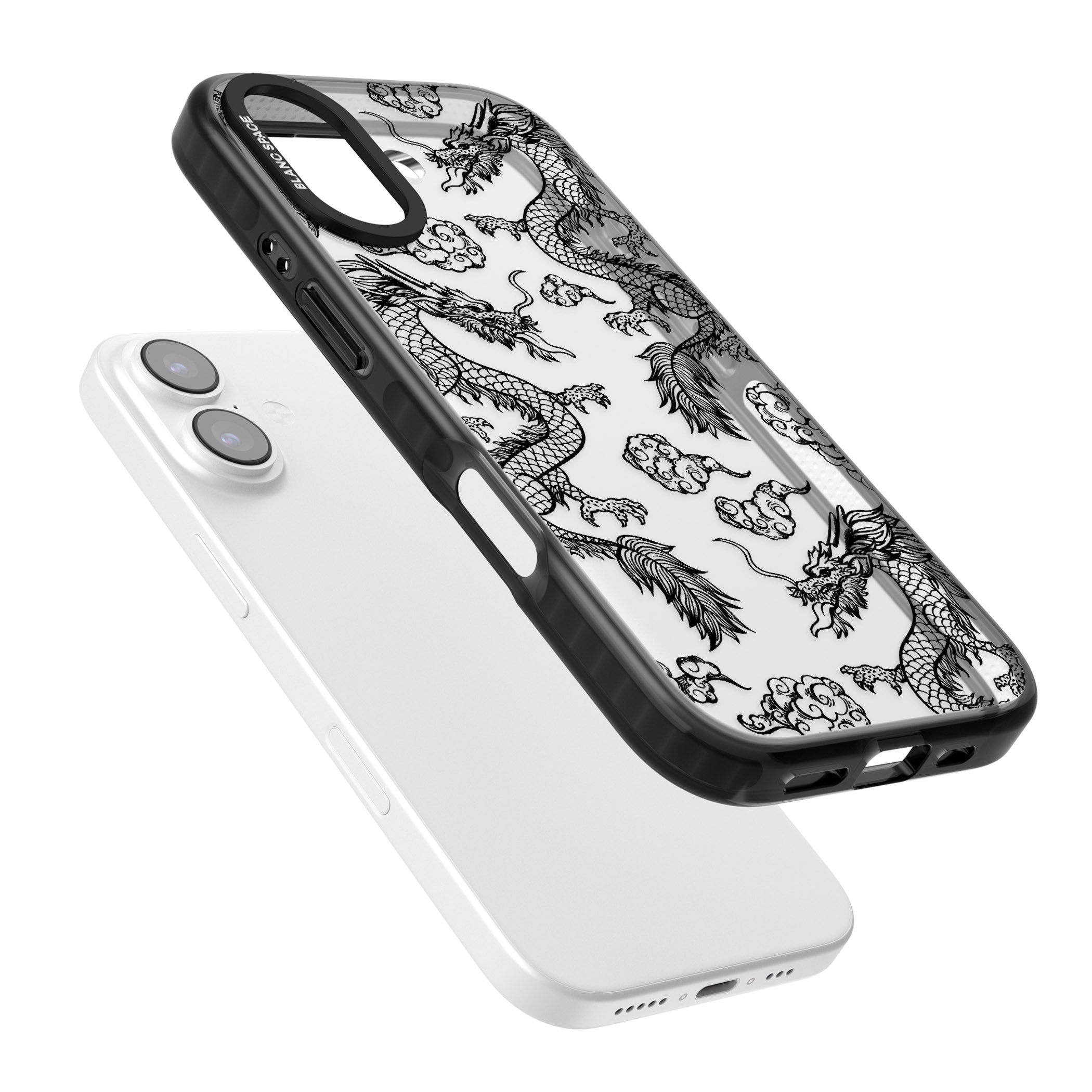 Black Dragon Pattern iPhone 17 Impact Black Phone Case Colours