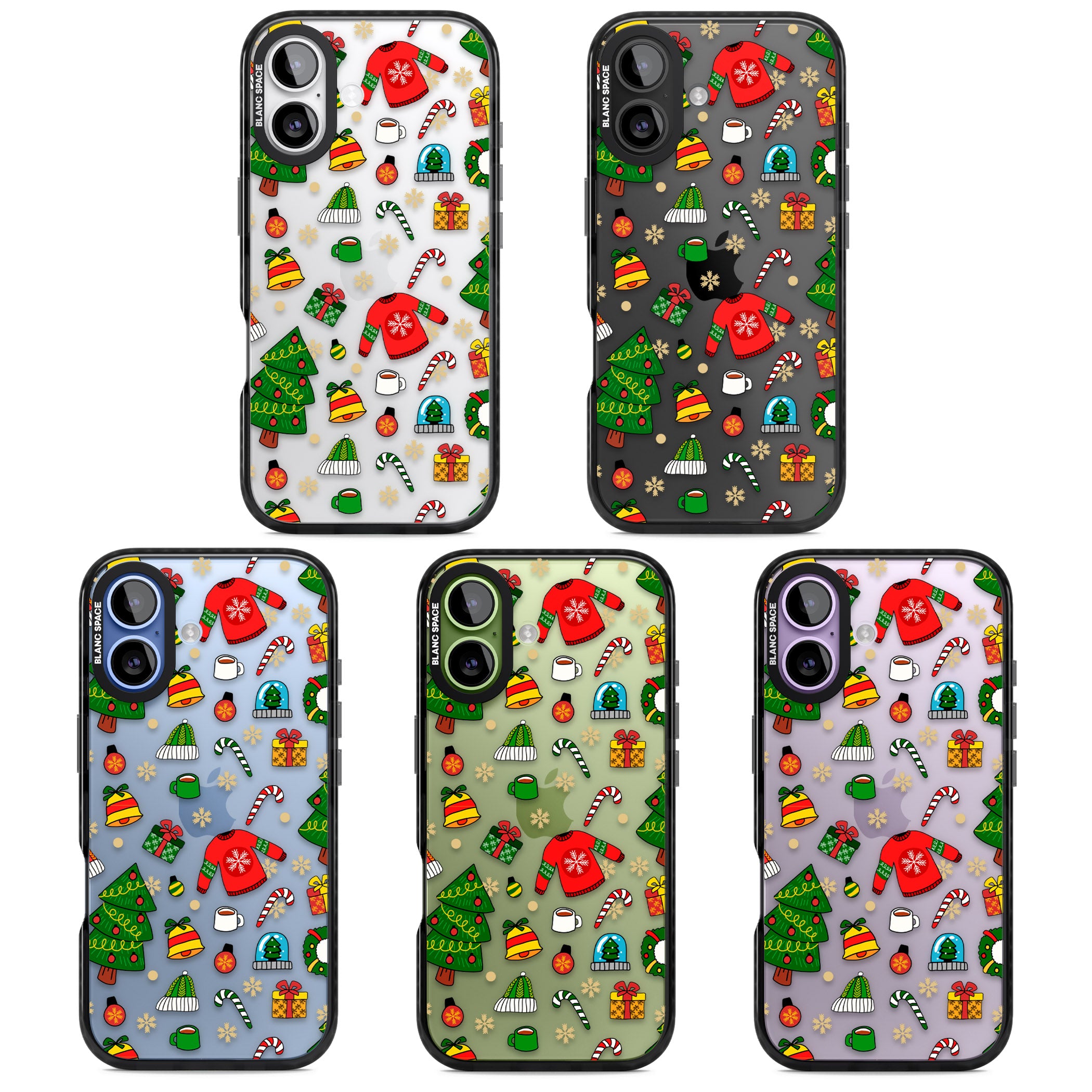 Christmas Mixture Pattern iPhone 17 Impact Black Phone Case APT Impact Protection