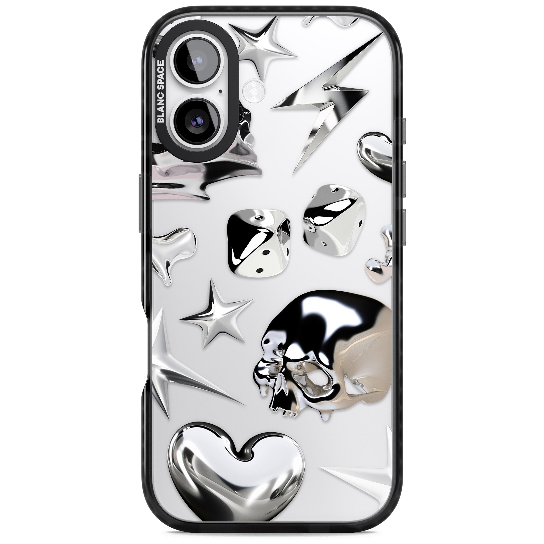Chromed iPhone 17 Impact Black Phone Case