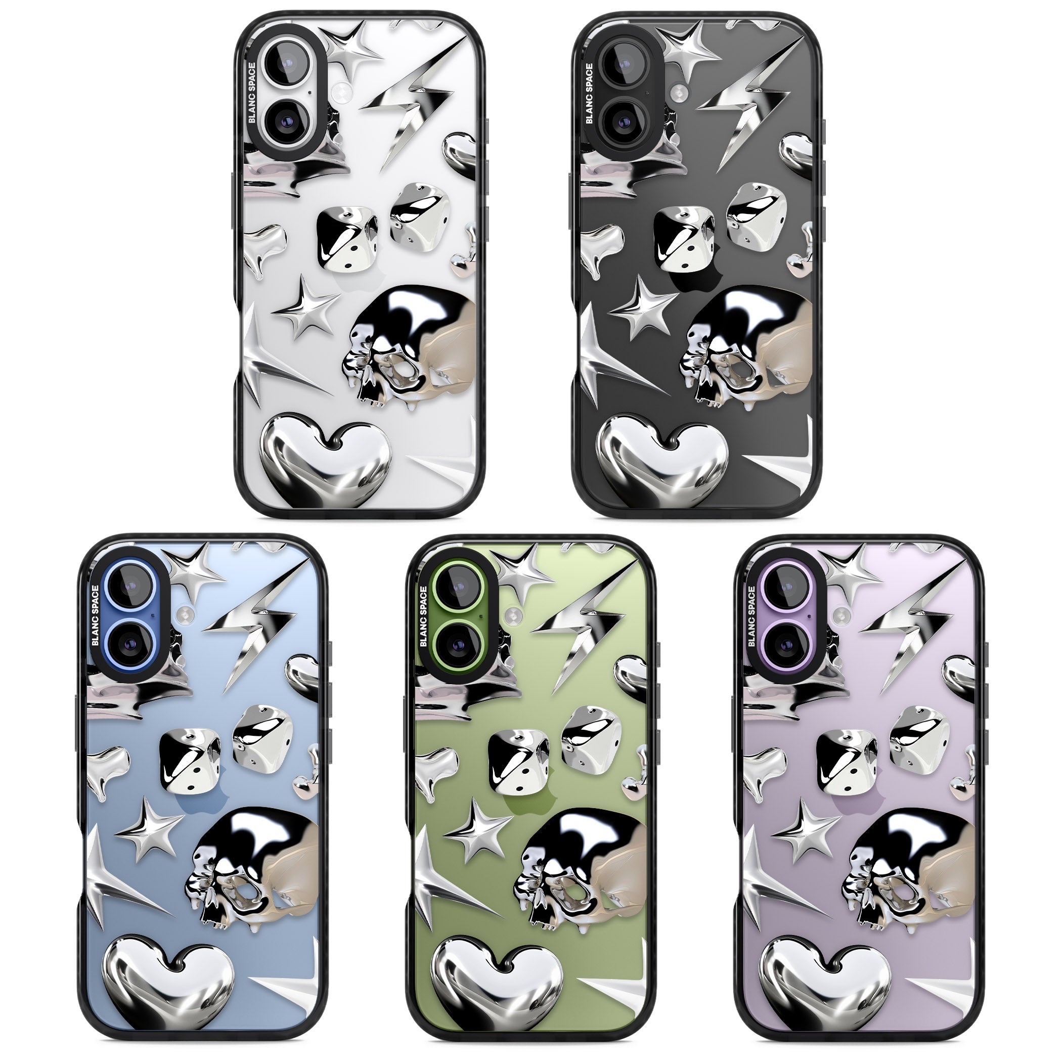 Chromed iPhone 17 Impact Black Phone Case APT Impact Protection