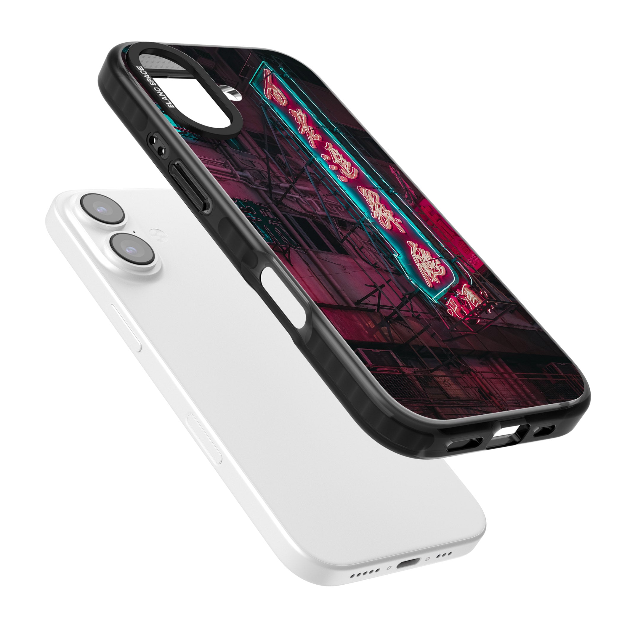 Neon Kanji Cityscape iPhone 17 Impact Black Phone Case Colours