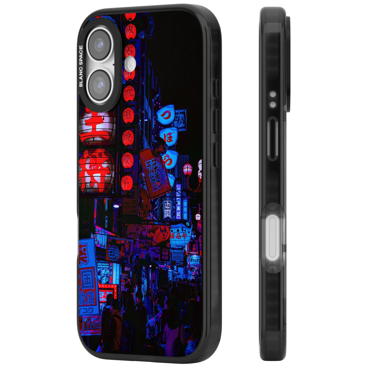 Neon Tokyo iPhone 16 / iPhone 16 Plus / iPhone 17 Impact Black Phone Case side