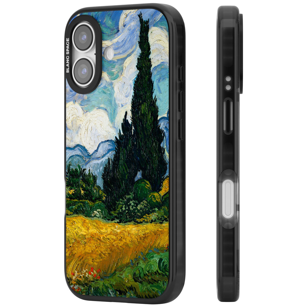 Wheat Field With Cypresses By Vincent Van Gogh iPhone 16 / iPhone 16 Plus / iPhone 17 Impact Black Phone Case side