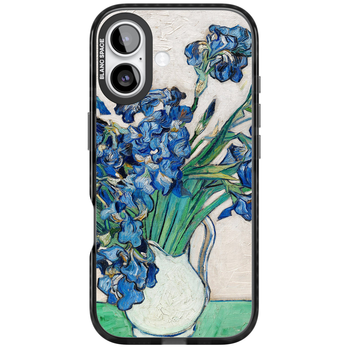 Irises By Vincent Van Gogh iPhone 16 / iPhone 16 Plus / iPhone 17 Impact Black Phone Case front