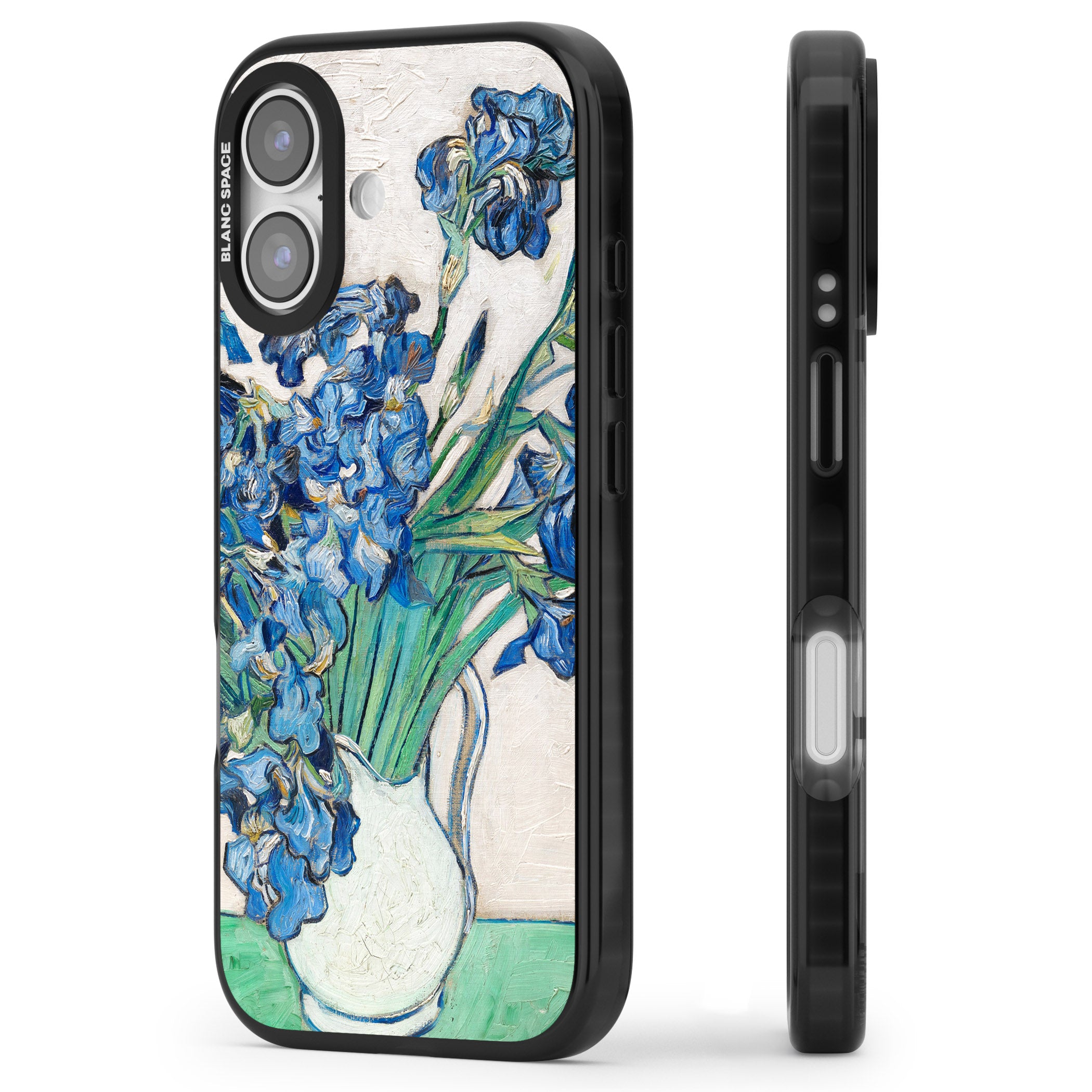 Irises By Vincent Van Gogh iPhone 17 Impact Black Phone Case Side Profile