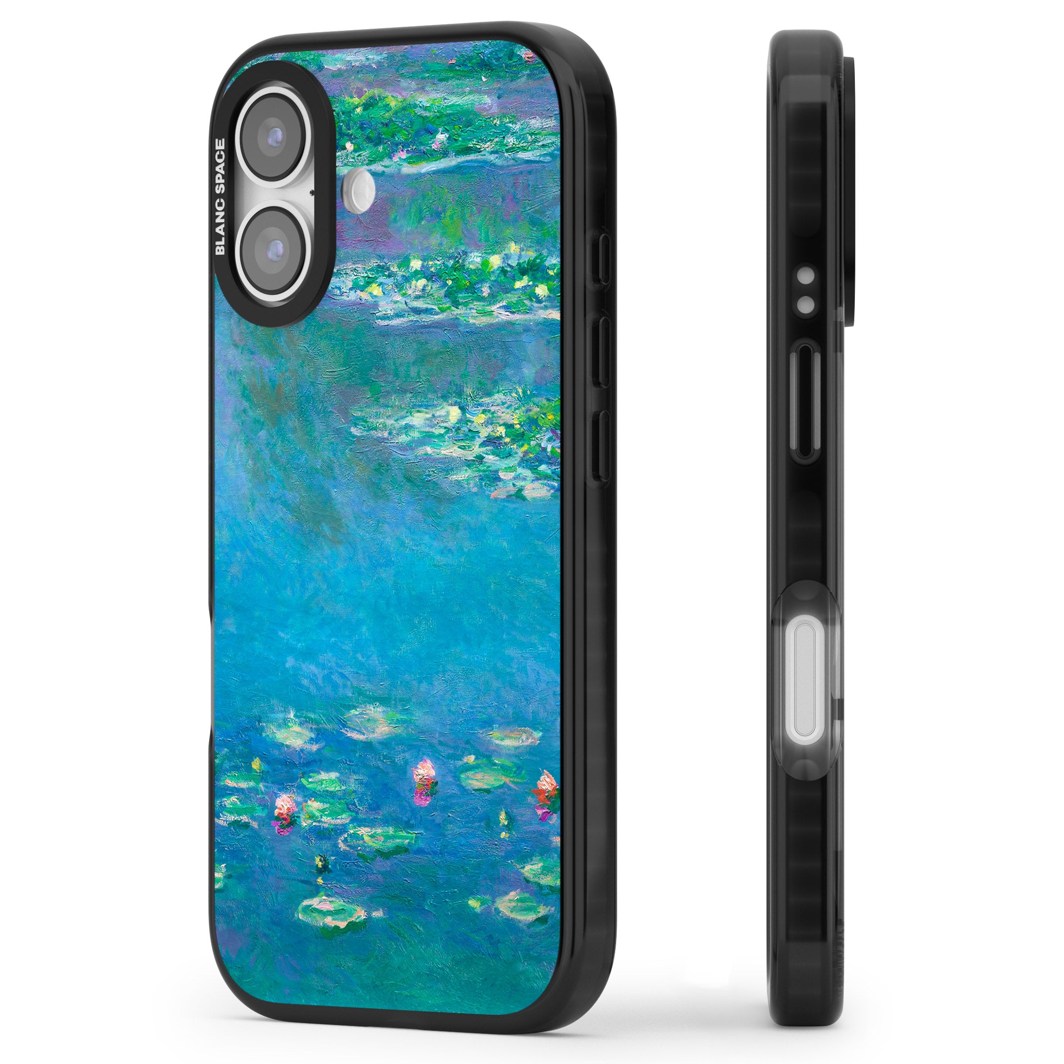Water Lilies iPhone 17 Impact Black Phone Case Side Profile