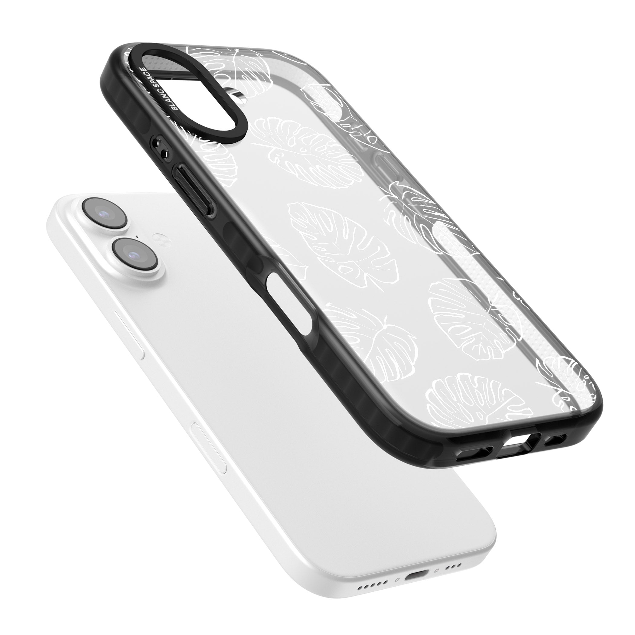 Monstera Outline iPhone 17 Impact Black Phone Case Colours