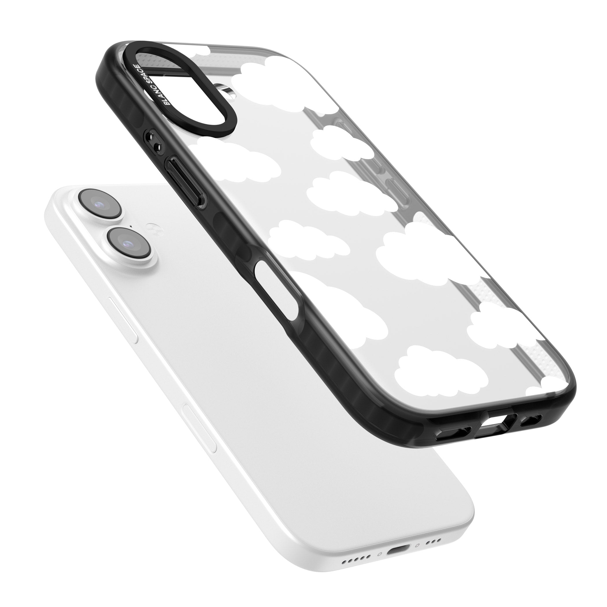 Cloud Pattern iPhone 17 Impact Black Phone Case Colours
