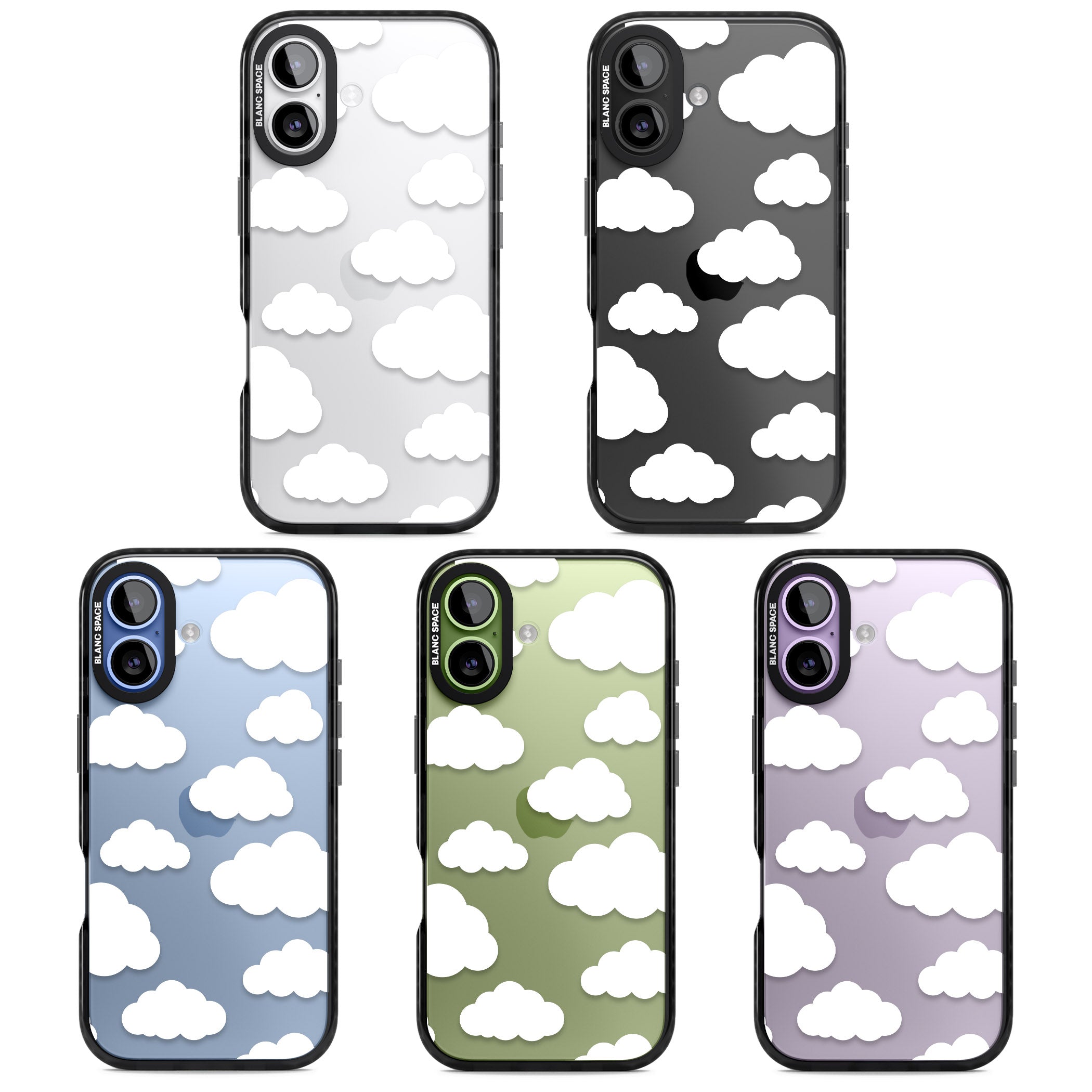 Cloud Pattern iPhone 17 Impact Black Phone Case APT Impact Protection