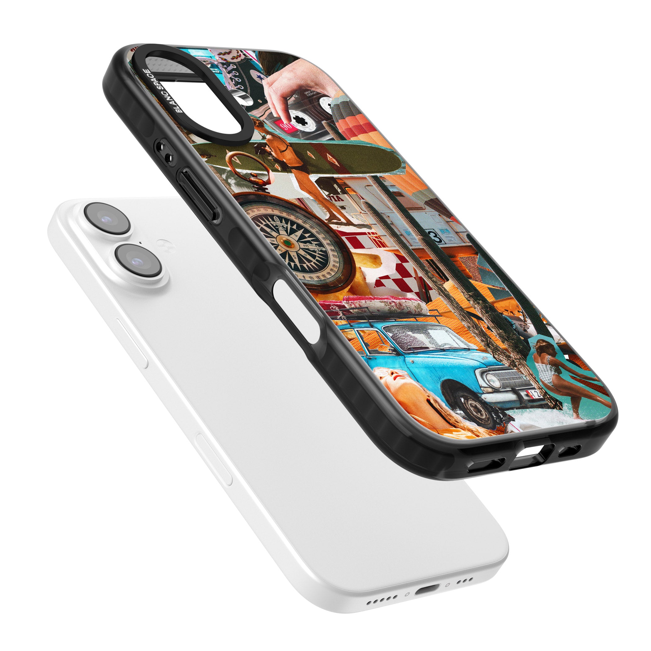 Vintage Collage: Road Trip iPhone 17 Impact Black Phone Case Colours