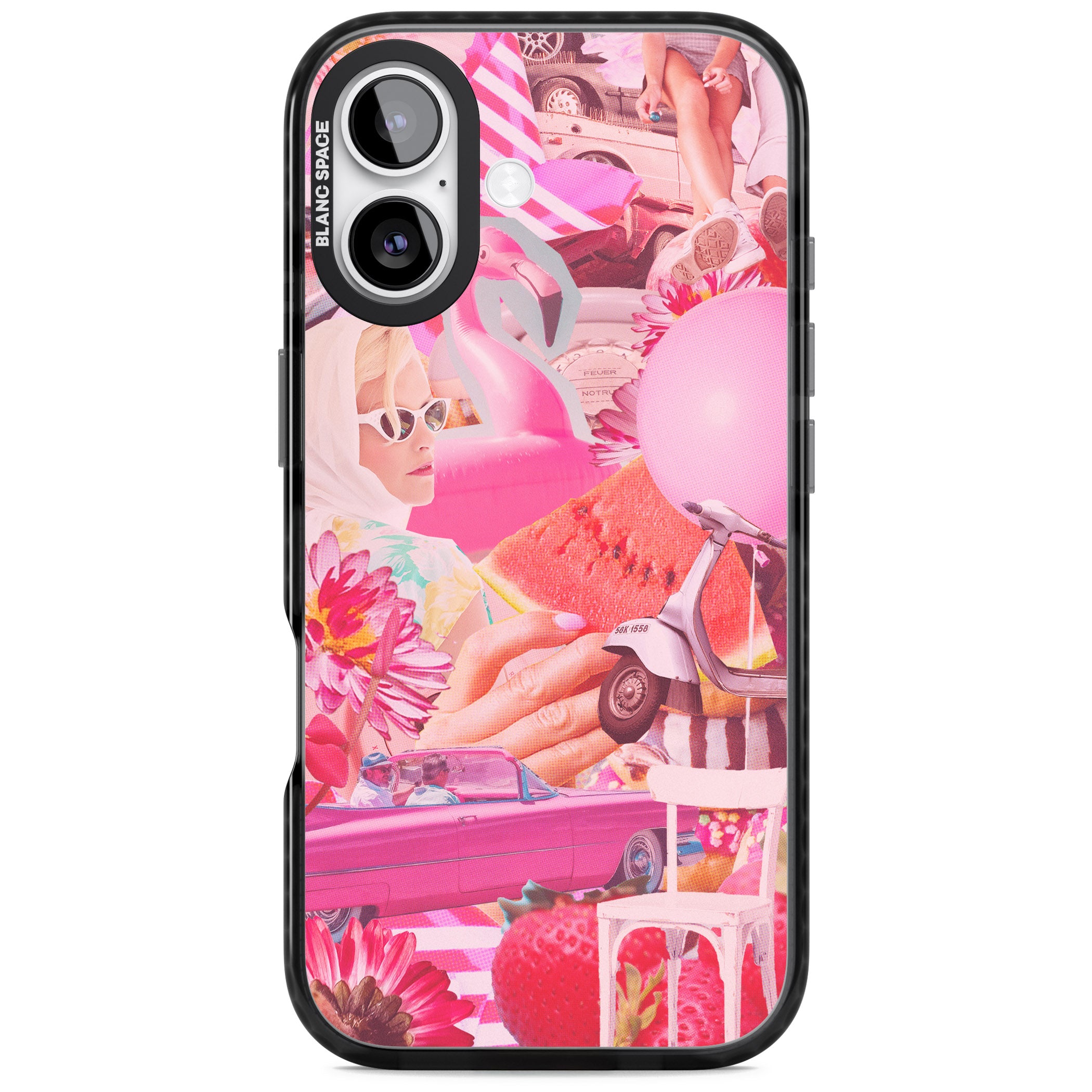 Retro Pink Glamour iPhone 17 Impact Black Phone Case
