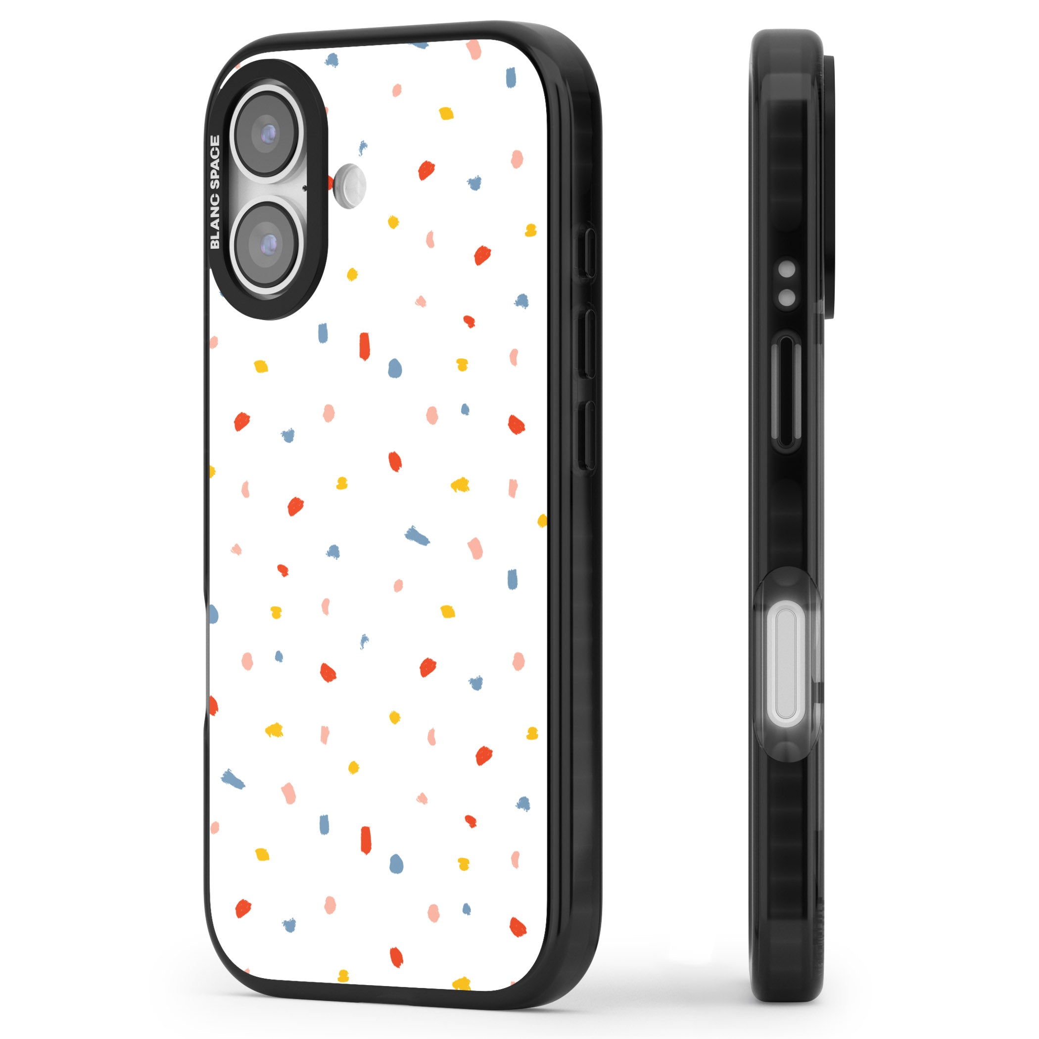 Confetti Speckle iPhone 17 Impact Black Phone Case Side Profile