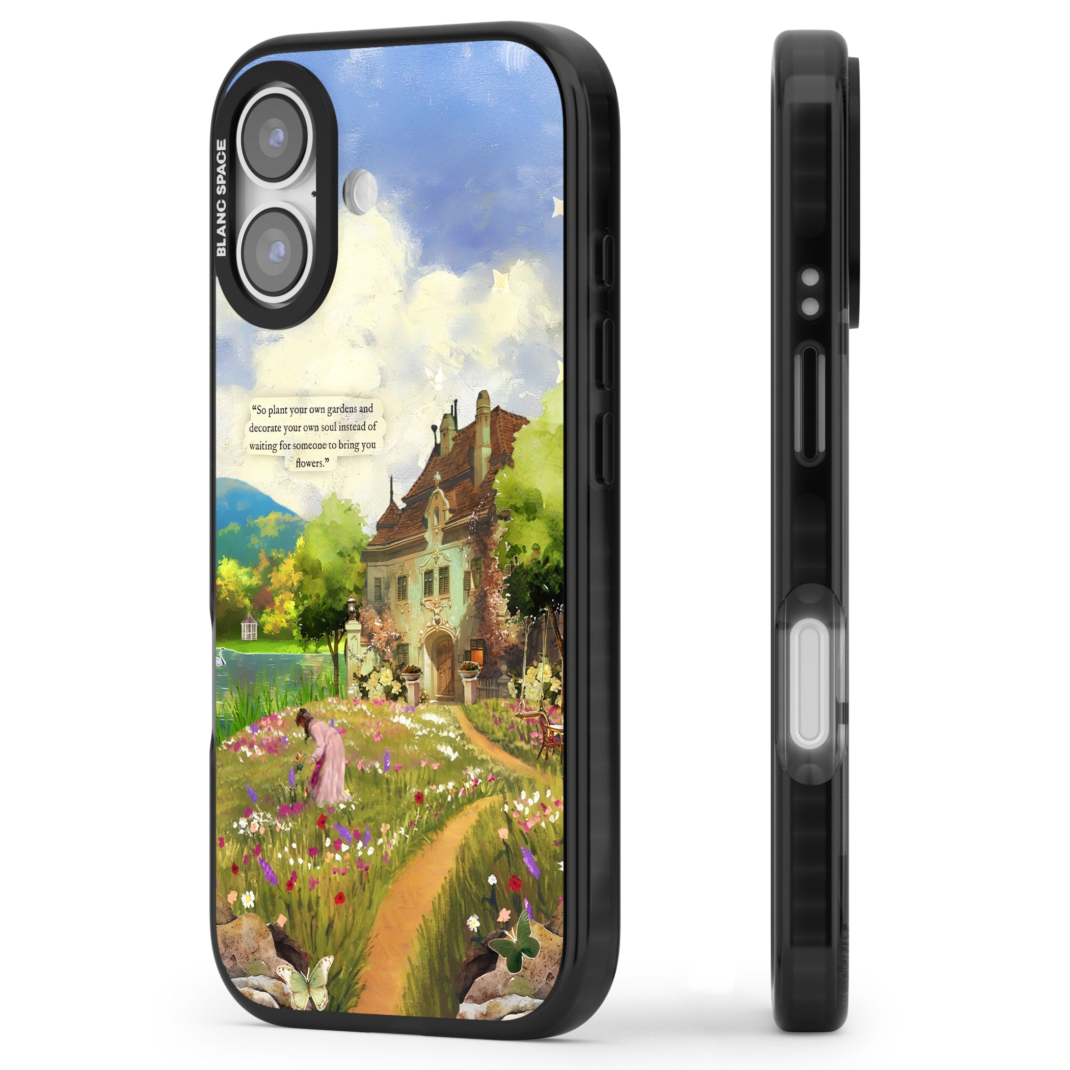 Spring Cottage iPhone 17 Impact Black Phone Case Side Profile