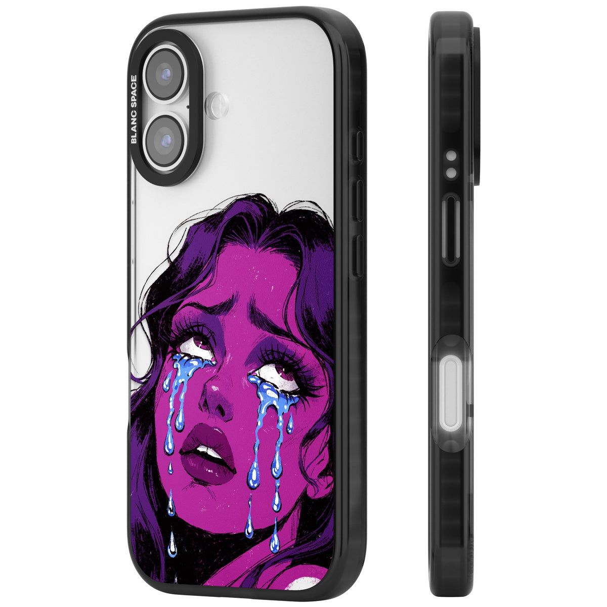 Drama Queen iPhone 16 / iPhone 16 Plus / iPhone 17 Impact Black Phone Case side