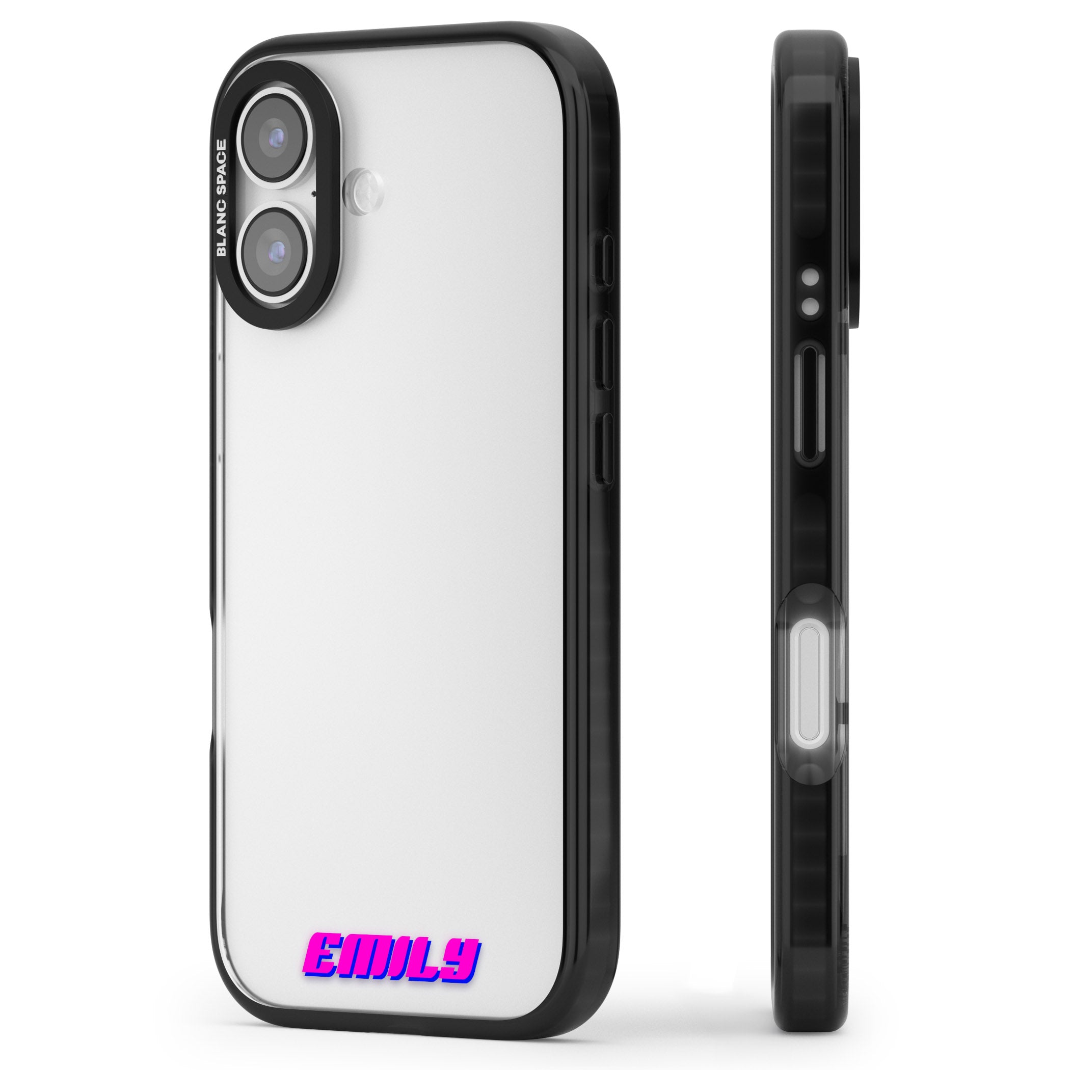 Personalised Cool Bottom Name iPhone 17 Impact Black Phone Case Side Profile