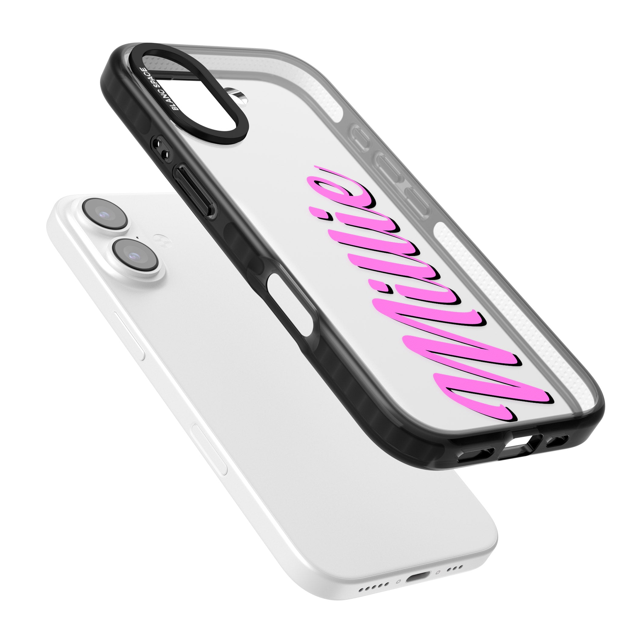 Personalised Cute Vertical Name iPhone 17 Impact Black Phone Case Colours