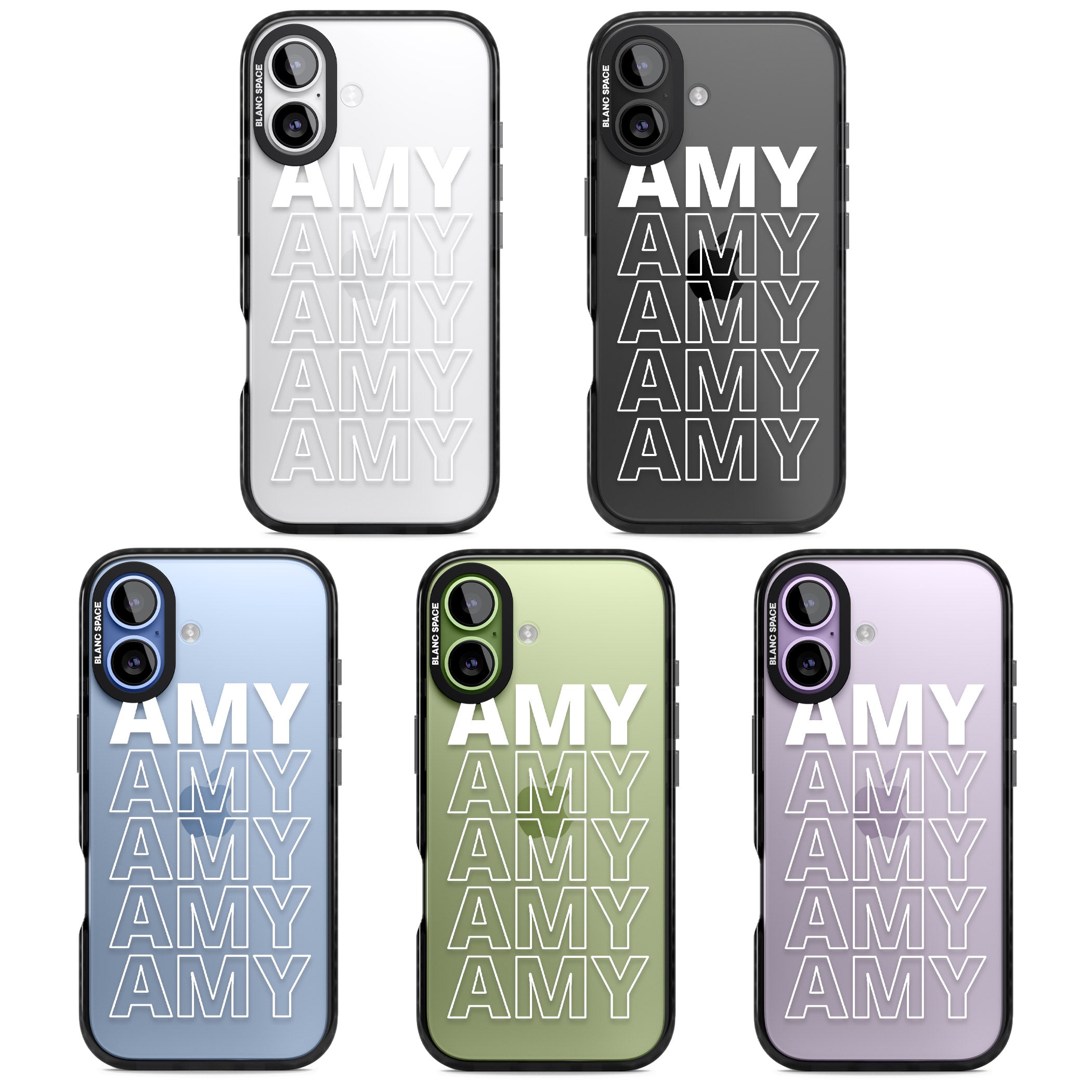 Personalised Bold Name Repeated iPhone 17 Impact Black Phone Case APT Impact Protection