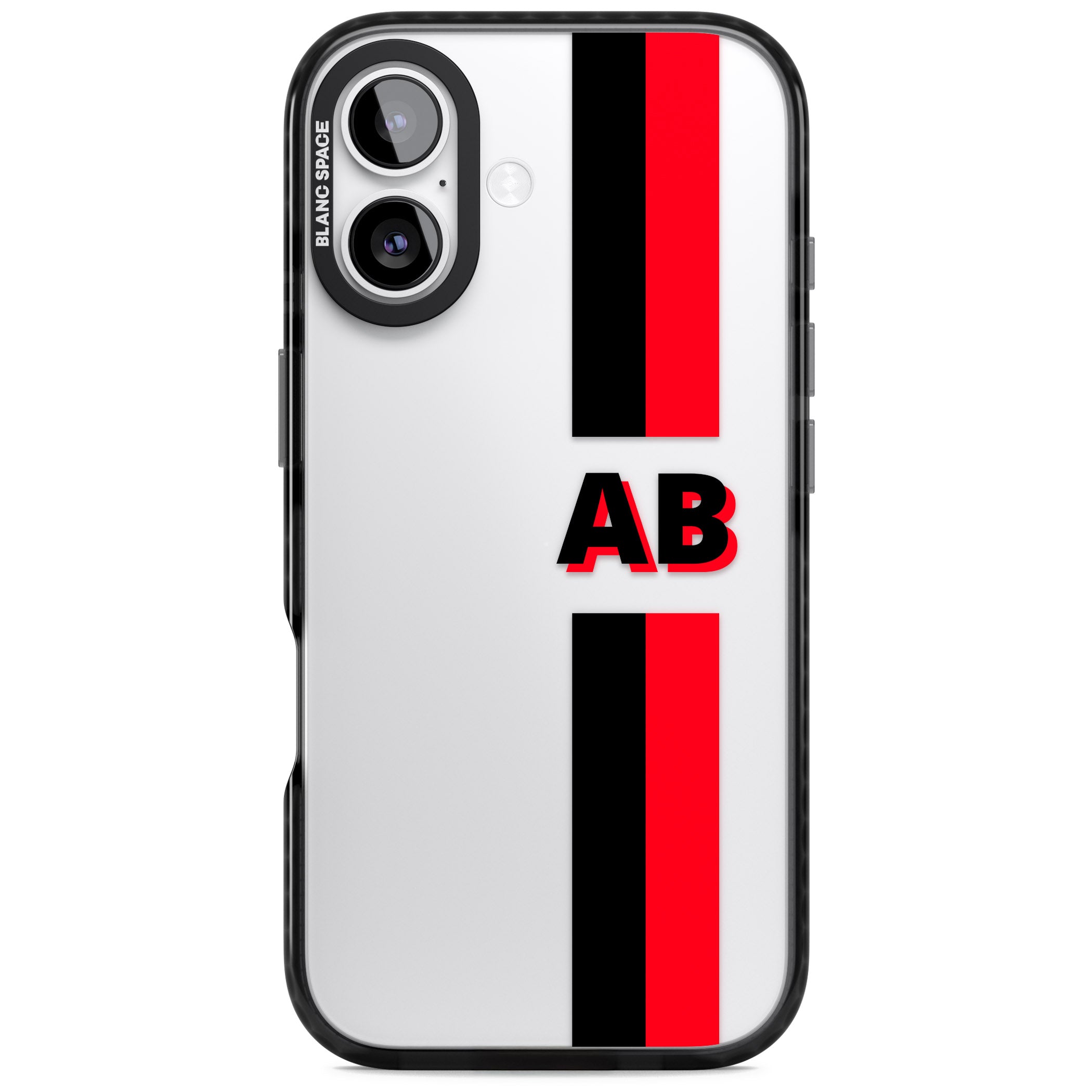 Personalised Bold Stripe iPhone 17 Impact Black Phone Case
