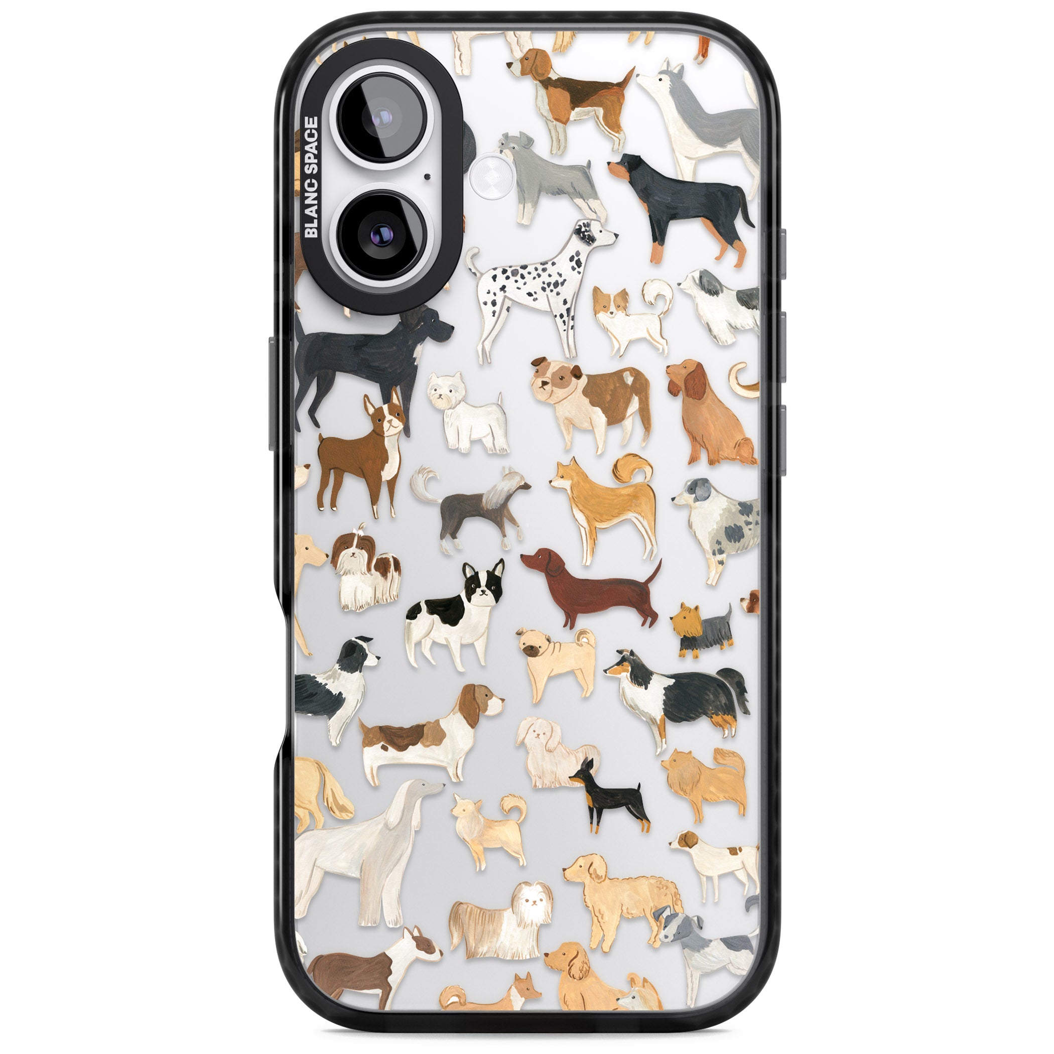 Hand Painted Dogs iPhone 17 Impact Black Phone Case