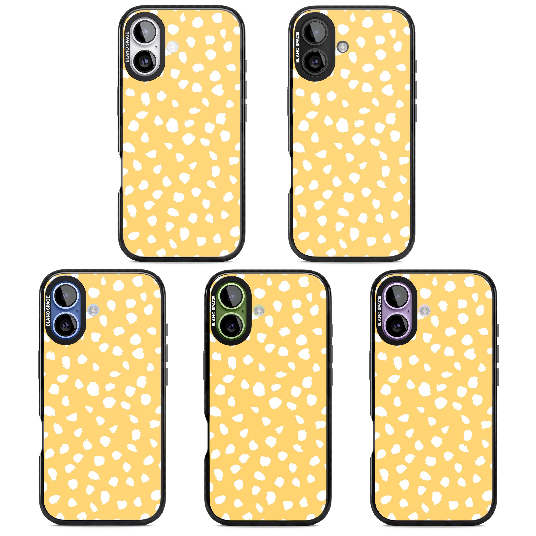 Yellow Dalmatian Dots iPhone 17 Impact Black Phone Case APT Impact Protection