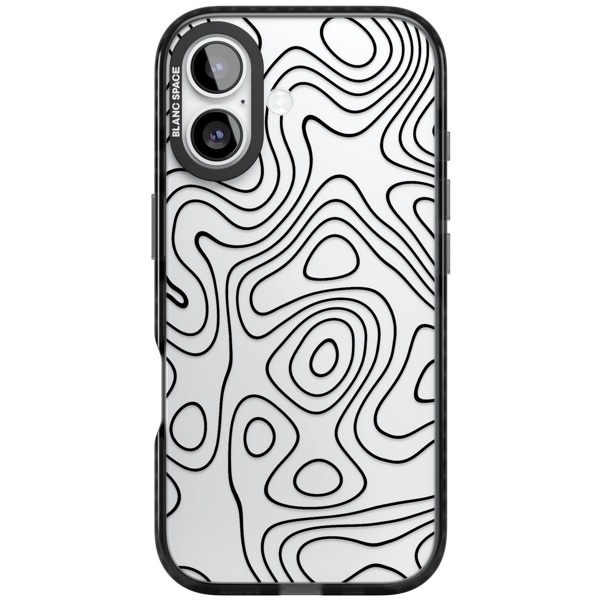 Damascus Steel iPhone 16 / iPhone 16 Plus / iPhone 17 Impact Black Phone Case front