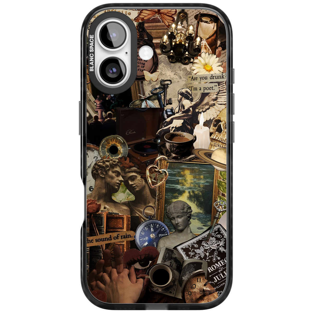 Vintage Academia Collage iPhone 16 / iPhone 16 Plus / iPhone 17 Impact Black Phone Case front