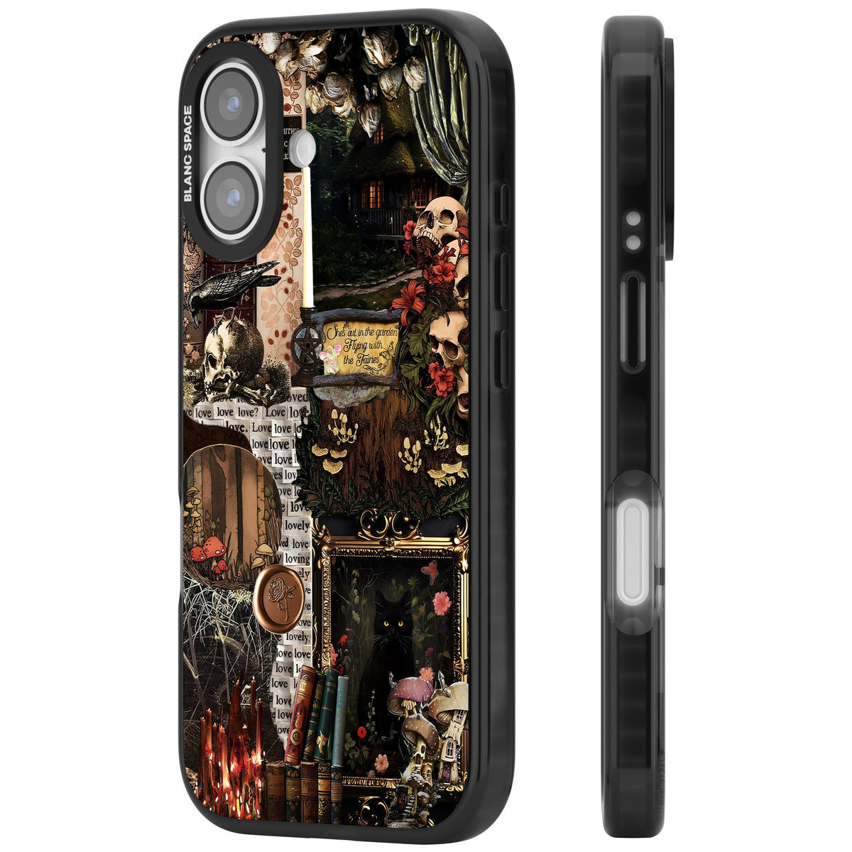 Academia Collage iPhone 16 / iPhone 16 Plus / iPhone 17 Impact Black Phone Case side