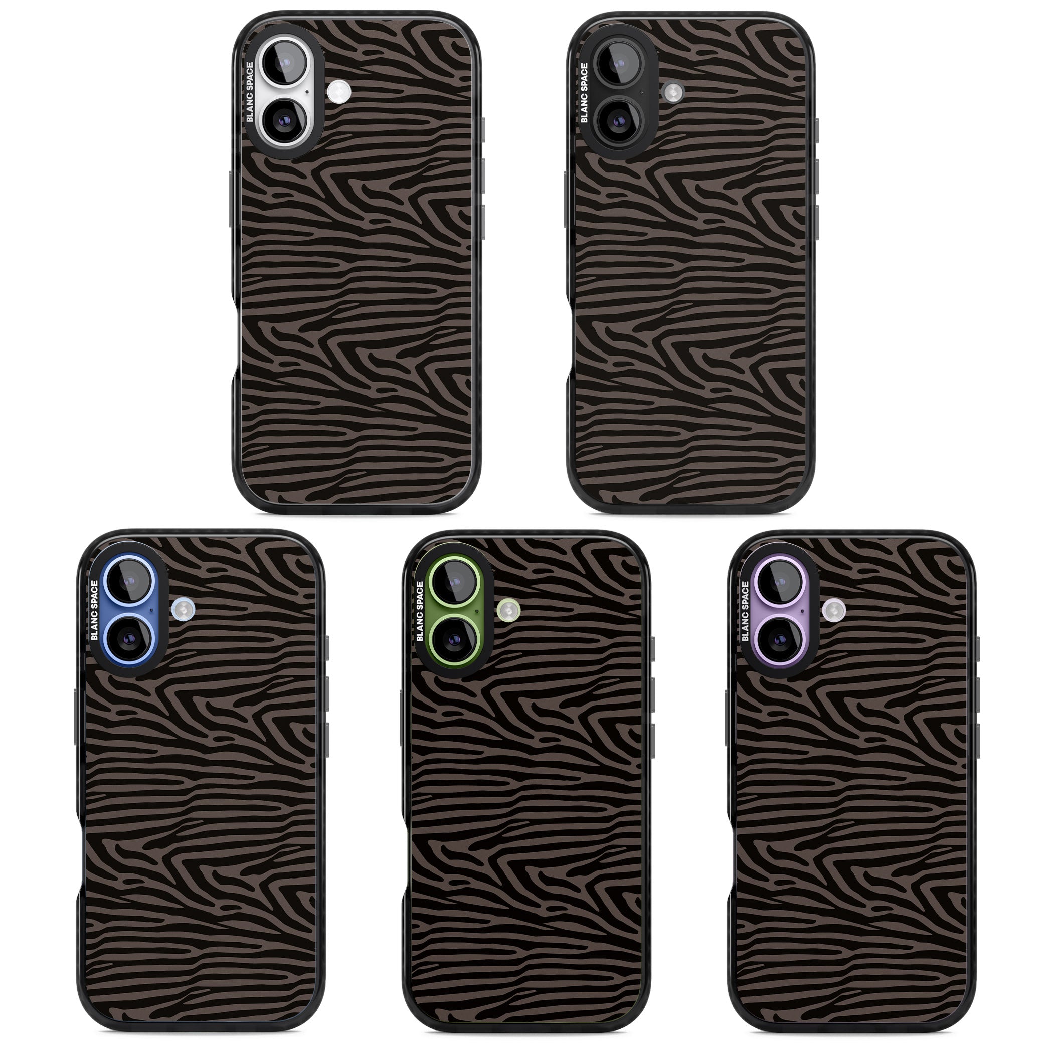Dark Zebra Print iPhone 17 Impact Black Phone Case APT Impact Protection