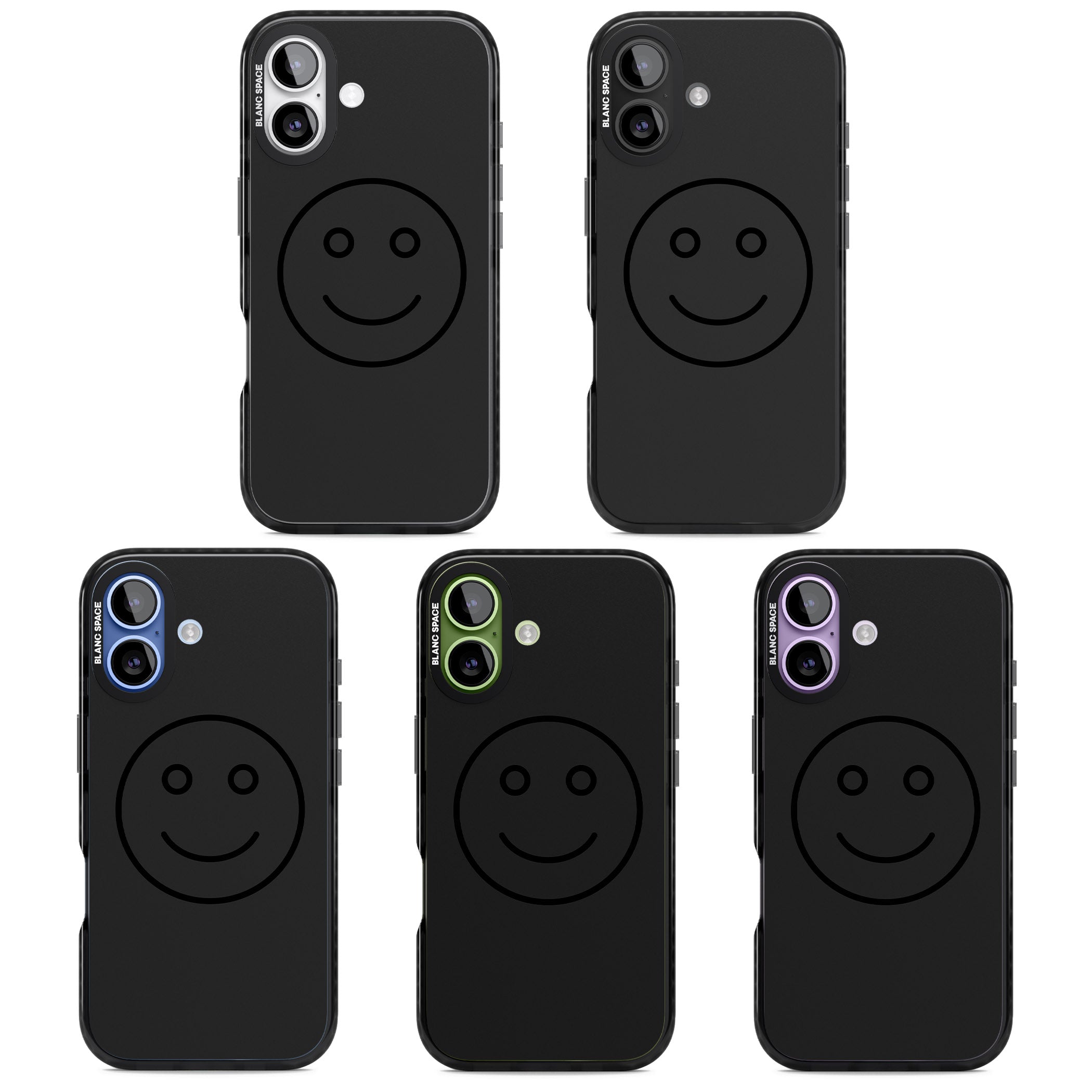 Dark Smiley Face iPhone 17 Impact Black Phone Case APT Impact Protection