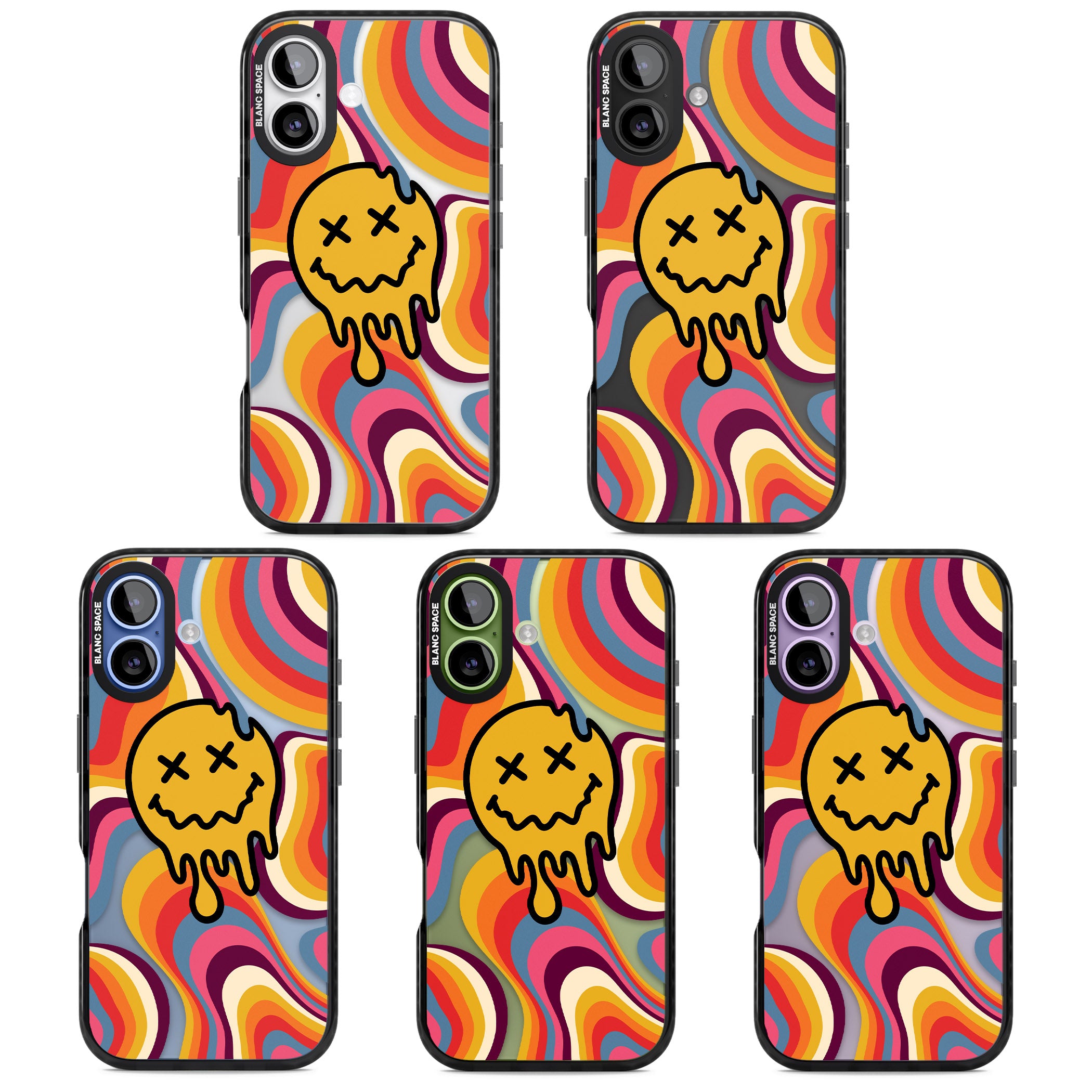 Trippy Face Melt iPhone 17 Impact Black Phone Case APT Impact Protection