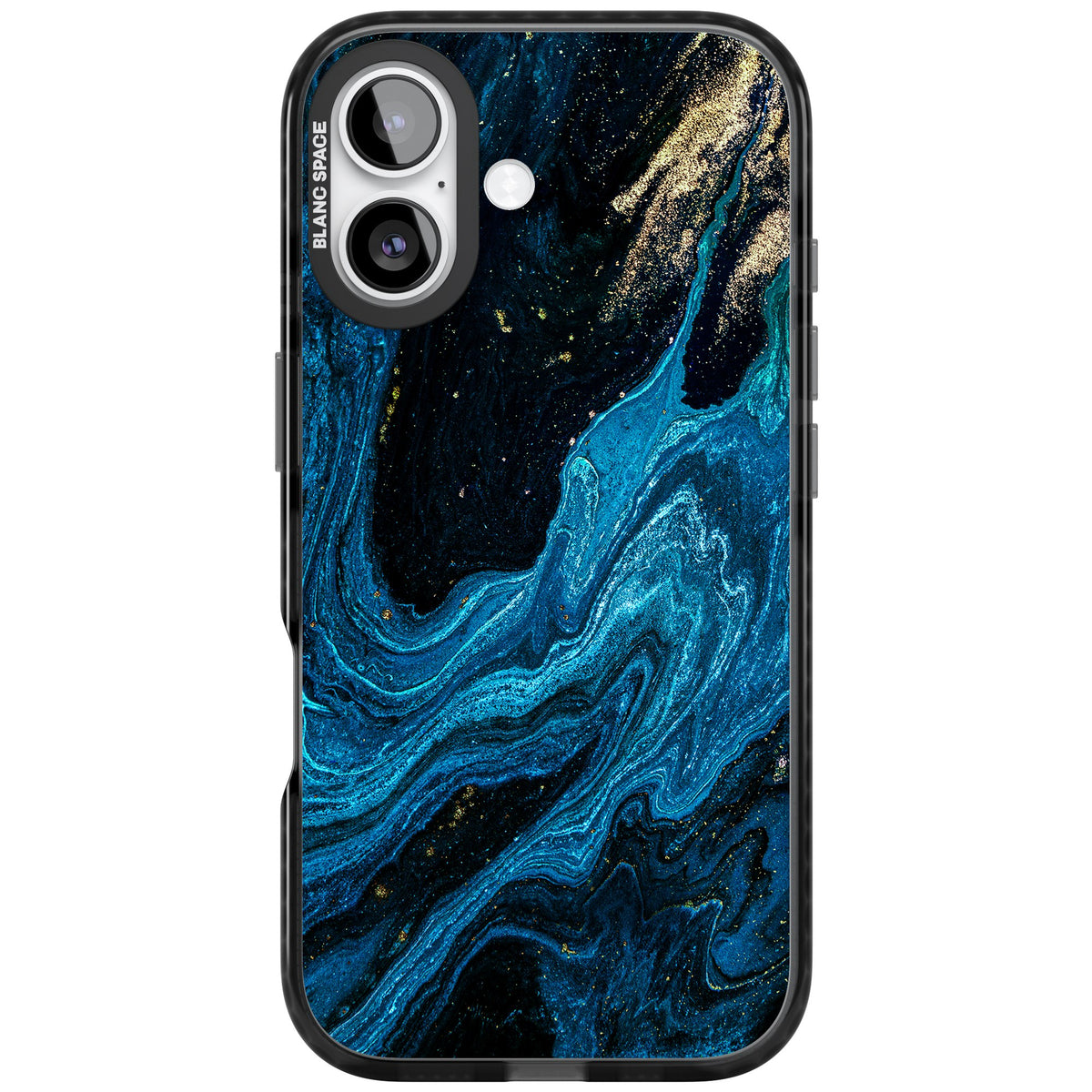 Saphire Lagoon iPhone 16 / iPhone 16 Plus / iPhone 17 Impact Black Phone Case front