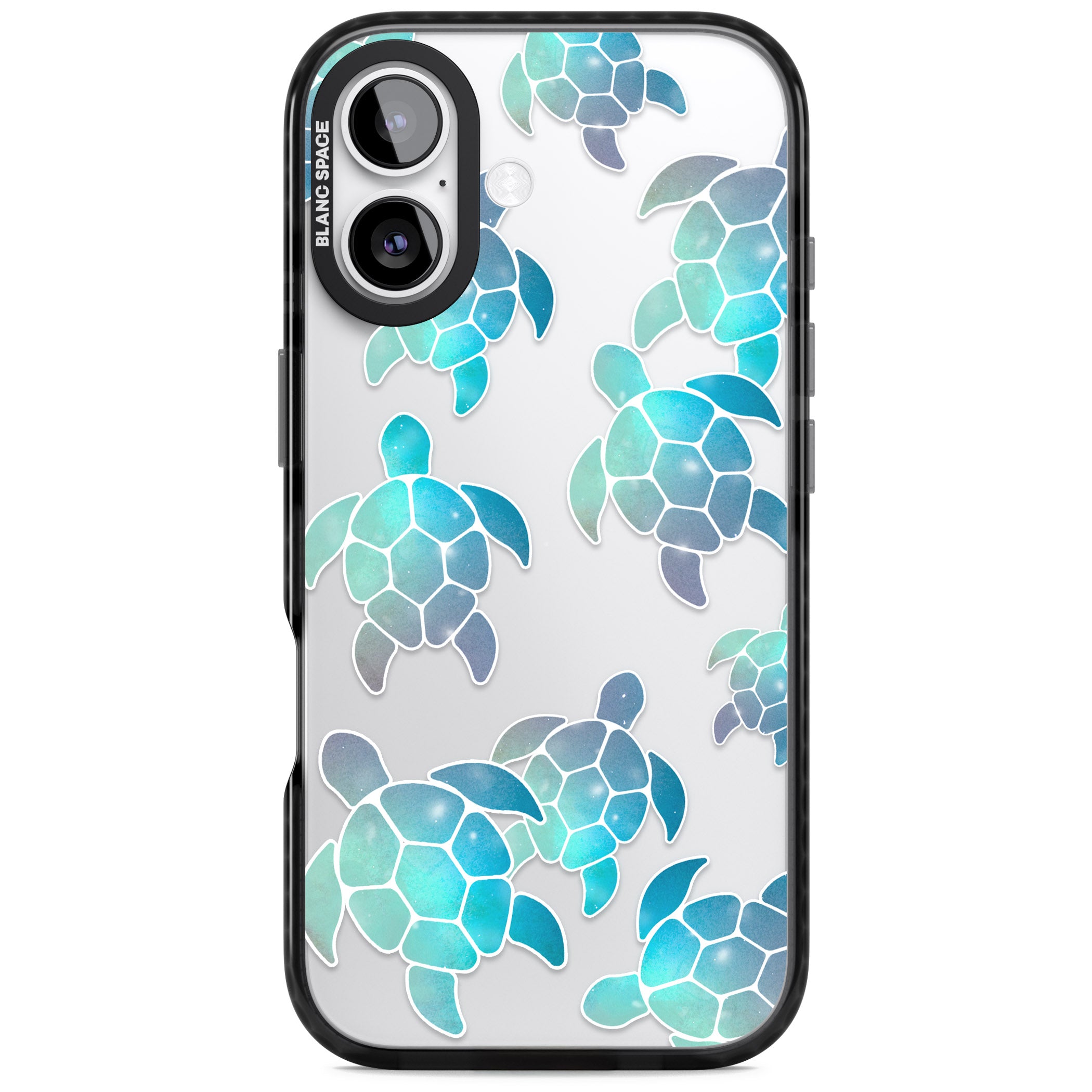 Aqua Space Turtles iPhone 17 Impact Black Phone Case