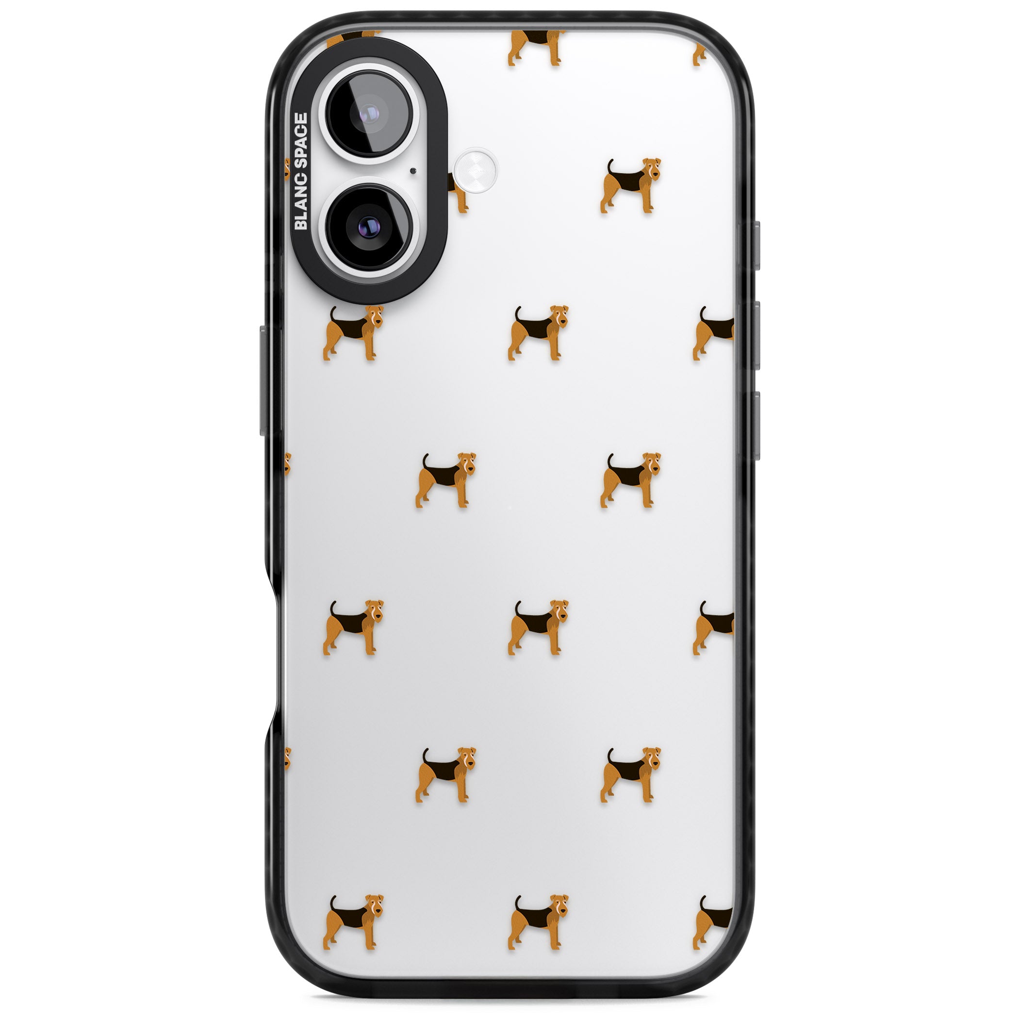 Airedale Terrier Dog Pattern iPhone 17 Impact Black Phone Case