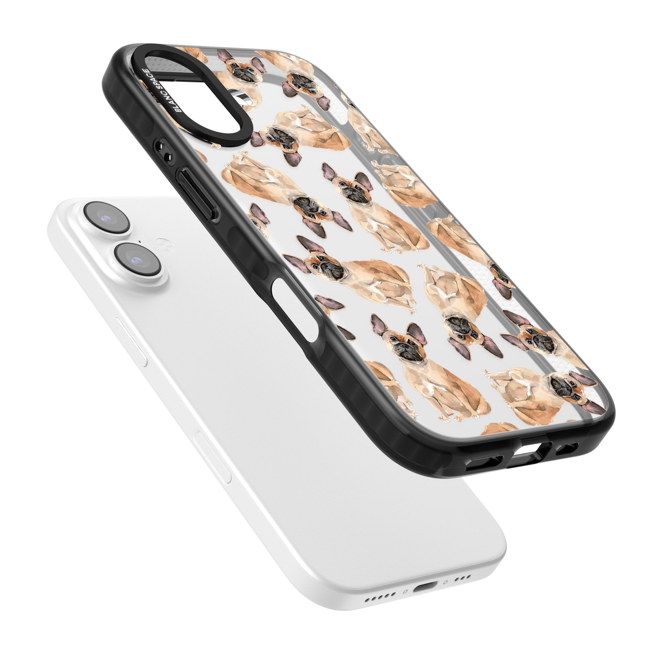 French Bulldog Watercolour Pattern iPhone 17 Impact Black Phone Case Colours