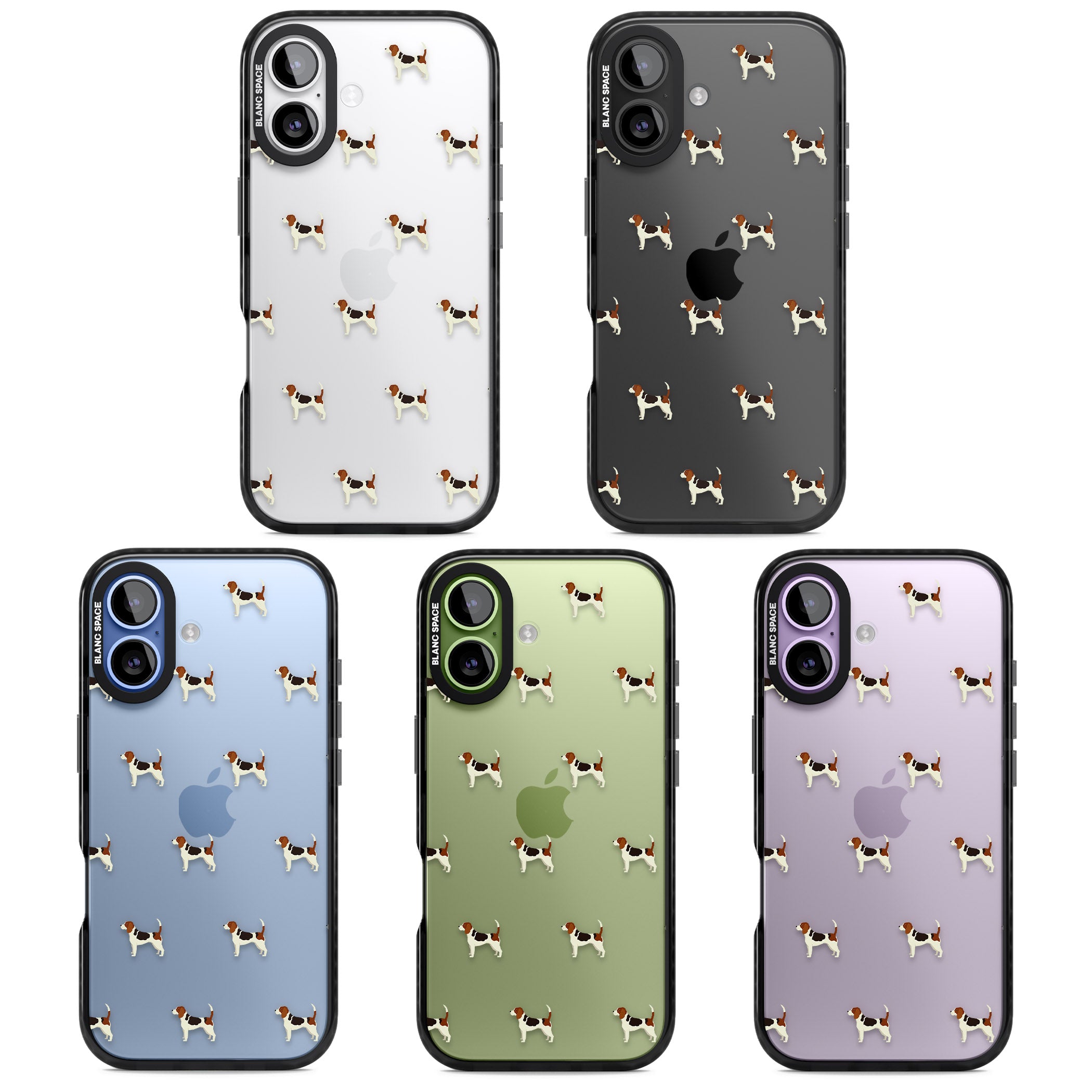 Beagle Dog Pattern iPhone 17 Impact Black Phone Case APT Impact Protection