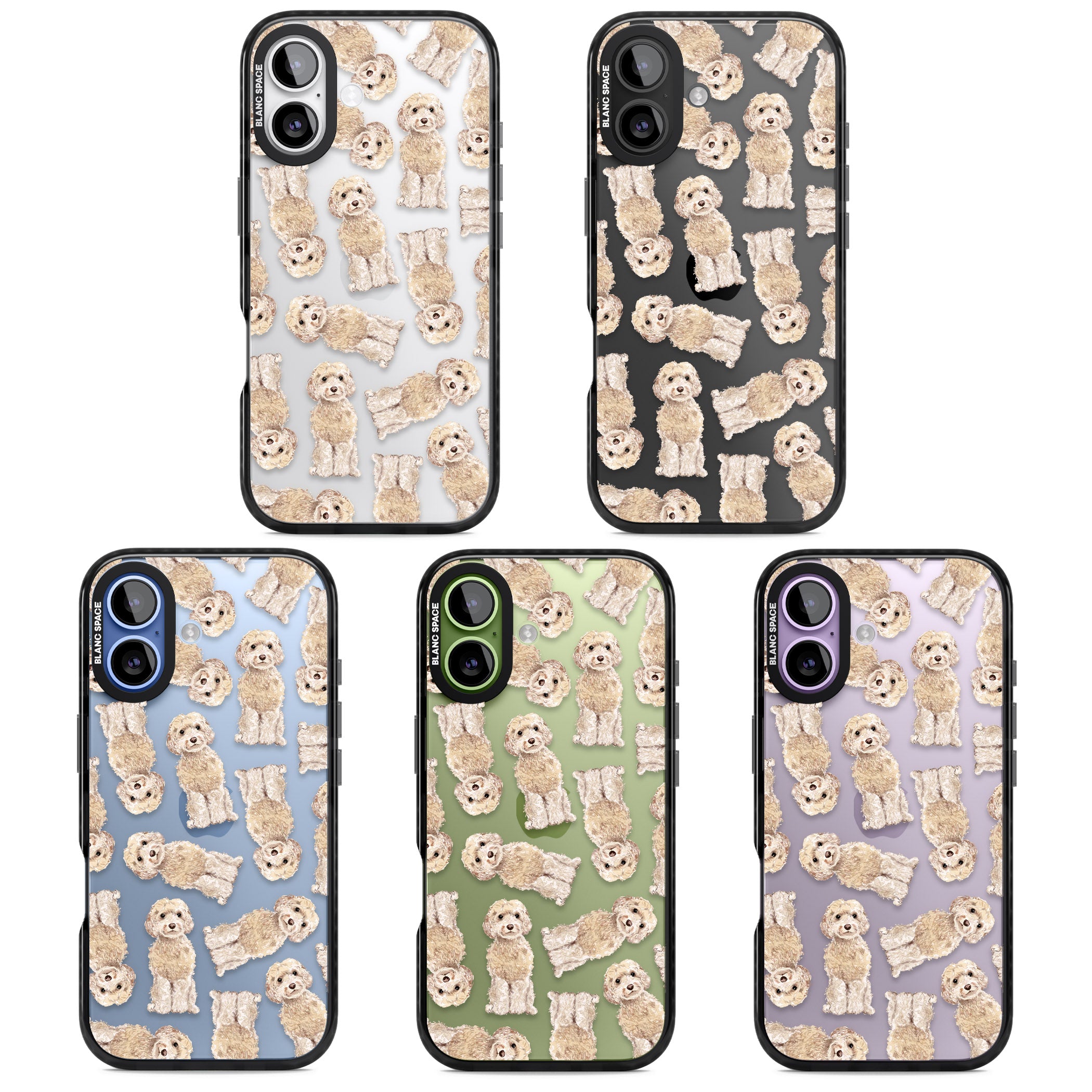 Cockapoo Patterned iPhone 17 Impact Black Phone Case APT Impact Protection