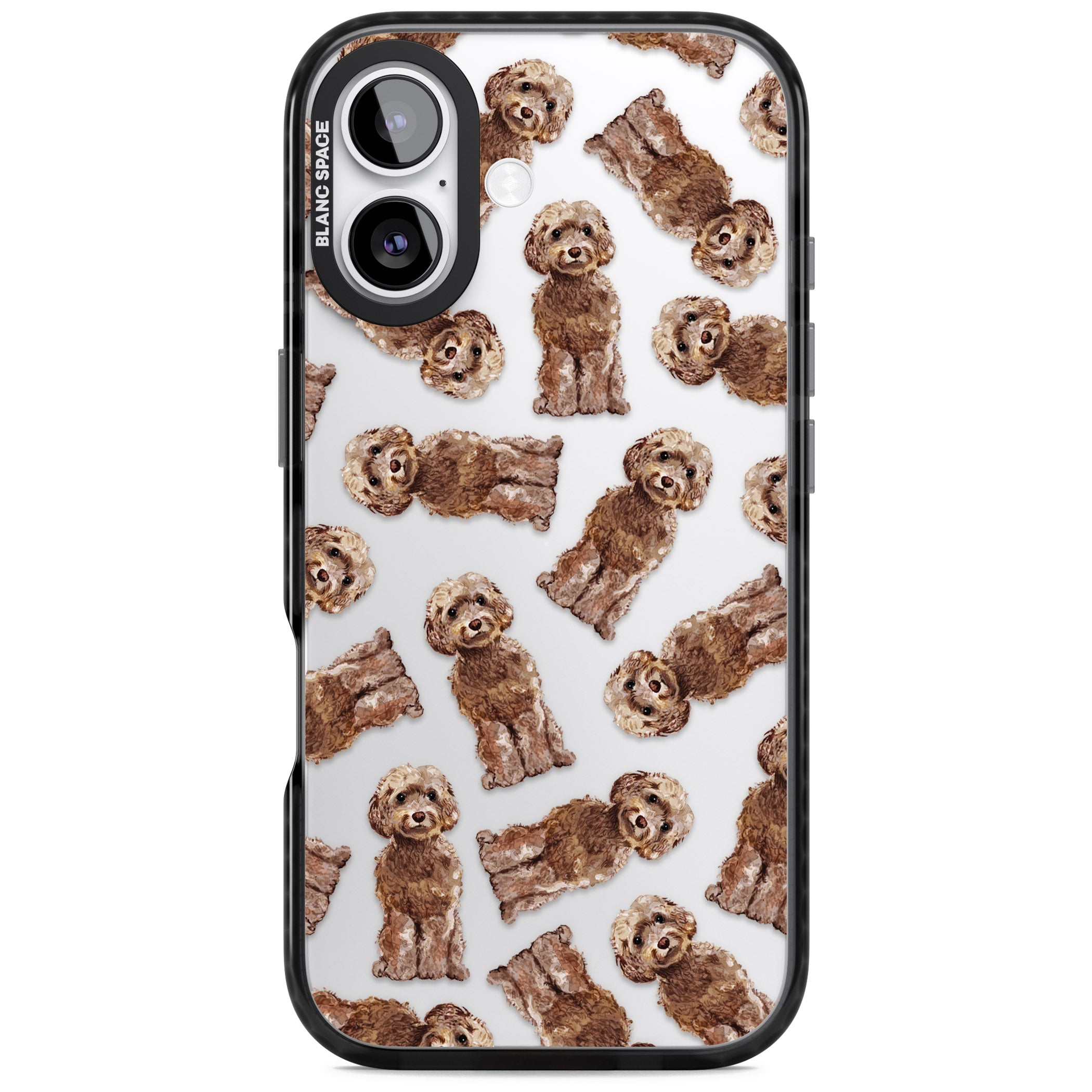 Brown Dog Pattern iPhone 17 Impact Black Phone Case