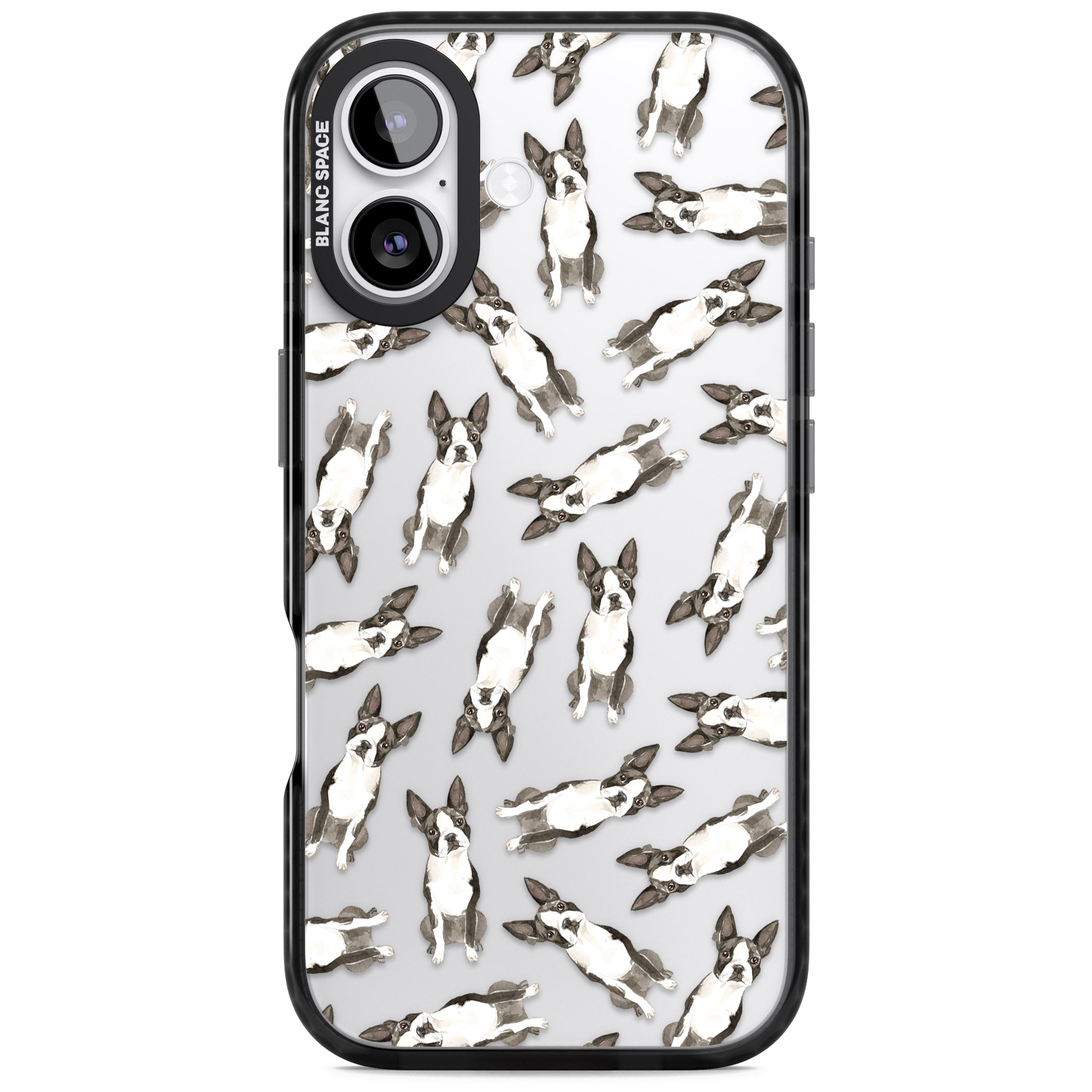 Boston Terrier Watercolour iPhone 17 Impact Black Phone Case