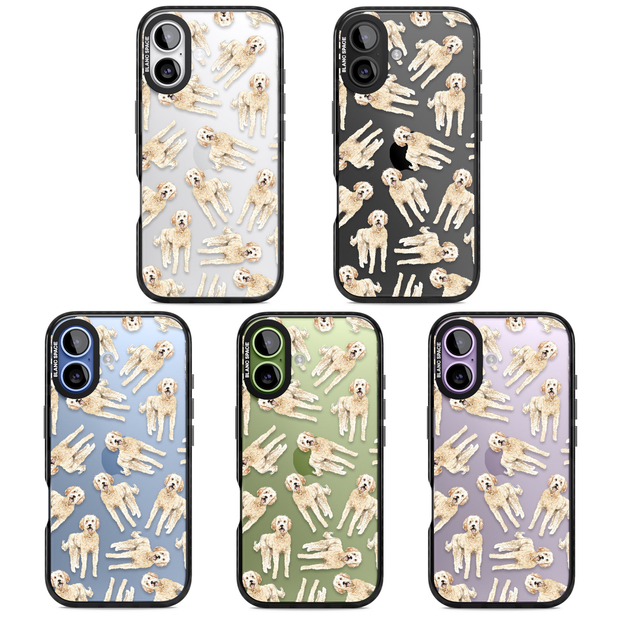 Goldendoodle Watercolour Dog Pattern iPhone 17 Impact Black Phone Case APT Impact Protection